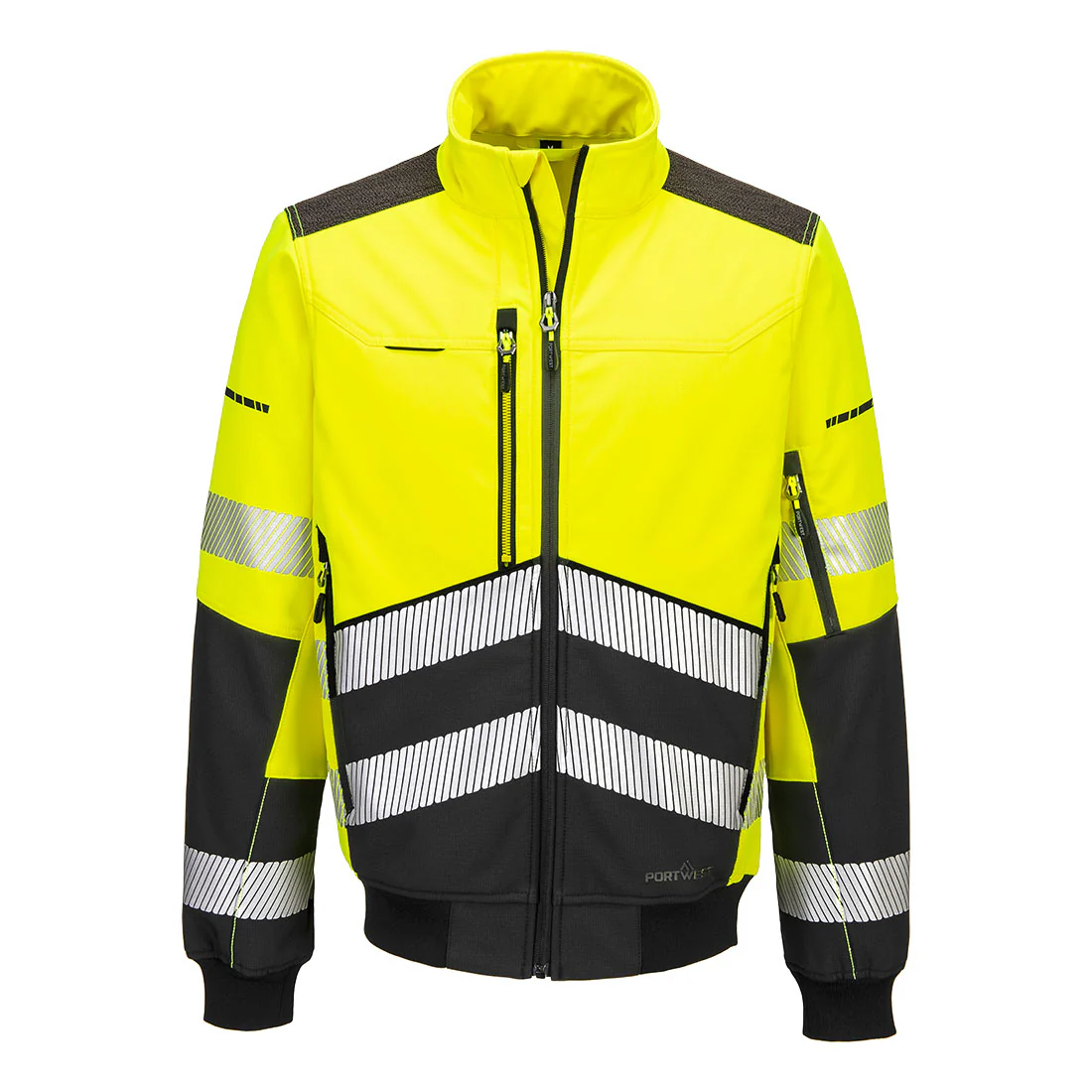 Portwest EV4 Hi-Vis Softshell Bomber (3L) Yellow/Black