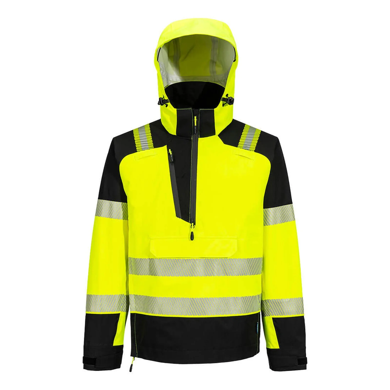 Portwest PW3 Hi-Vis Overhead Rain Jacket (3L) Yellow/Black