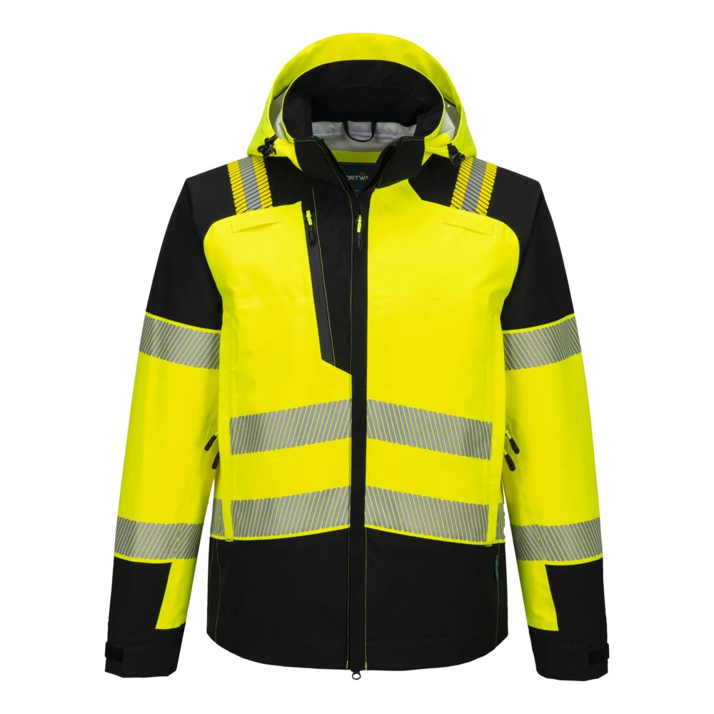 Portwest PW3 Hi-Vis Rain Jacket (3L) Yellow/Black