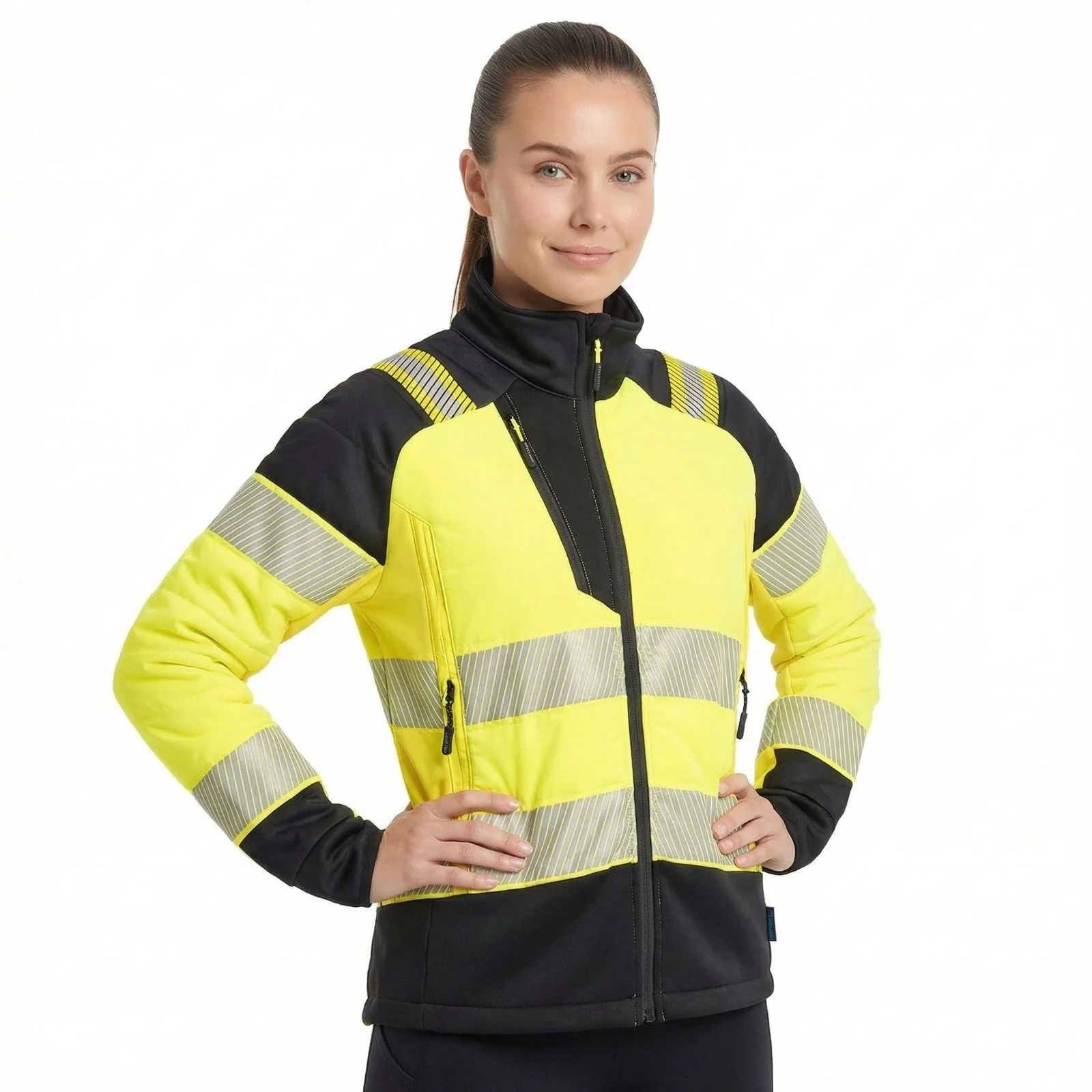 Portwest PW3 Hi-Vis Women's Hybrid Baffle Jacket Yellow/Black