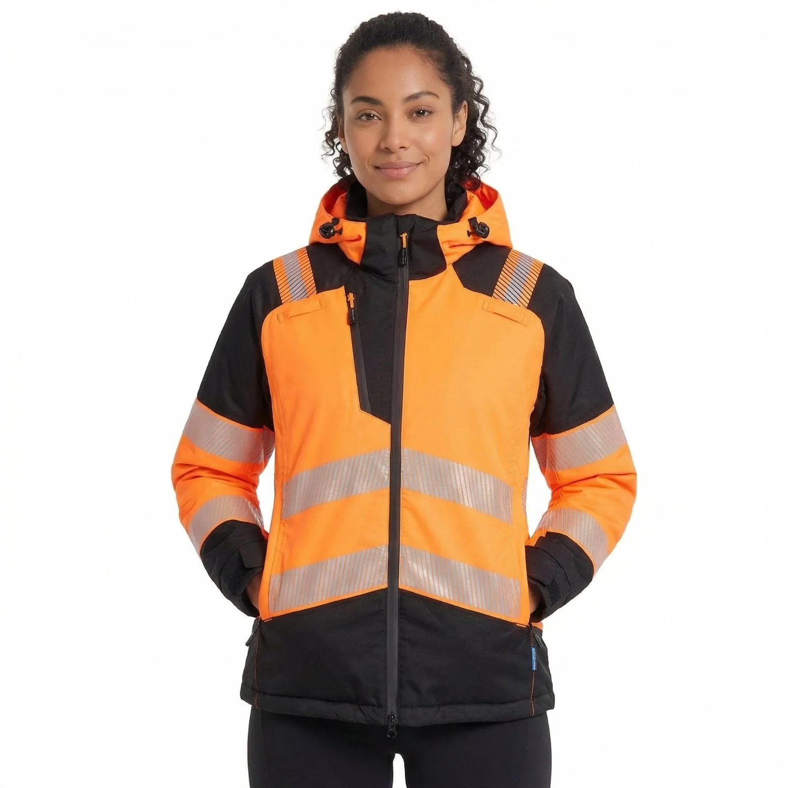 Portwest PW3 Hi-Vis Women's Winter Jacket Orange/Black