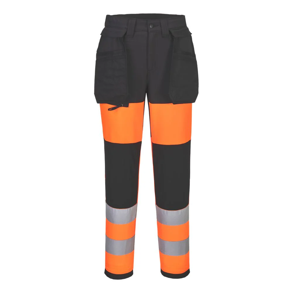 Portwest WX2 Eco Hi-Vis Women's Class 1 Stretch Trouser Orange/Black