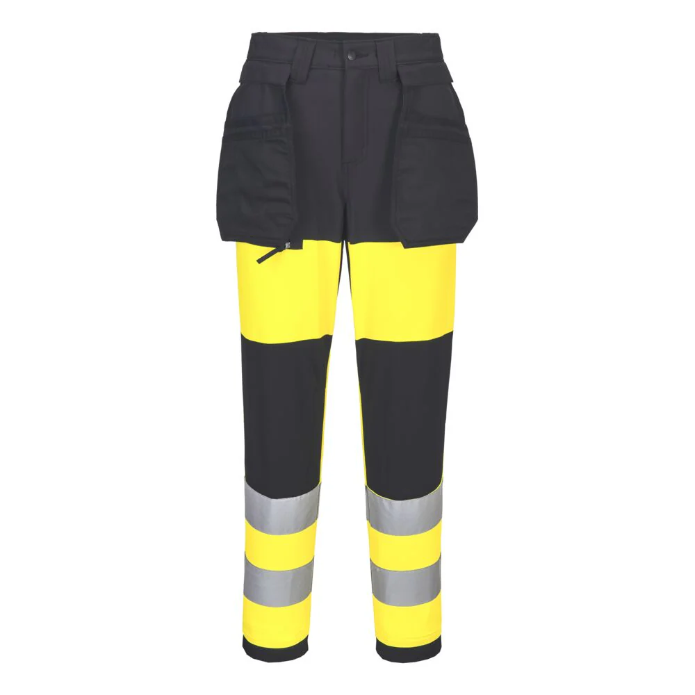 Portwest WX2 Eco Hi-Vis Women's Class 1 Stretch Trouser Yellow/Black