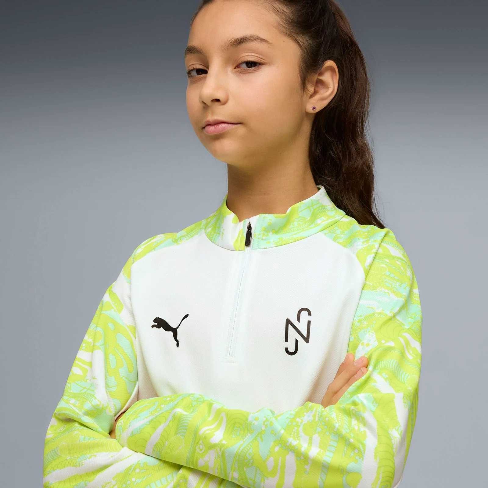 Puma Neymar JR Creativity Kids Half-Zip Football Top - Image 3