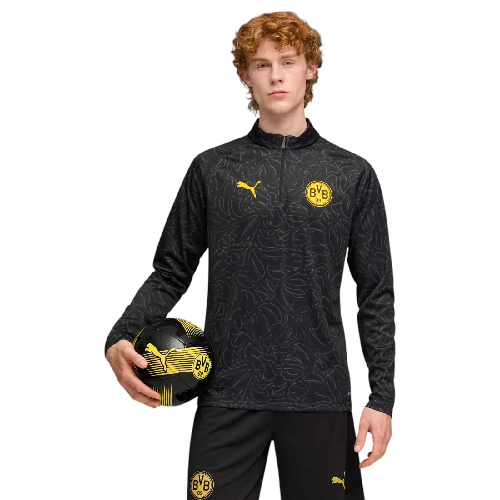 Puma Football Borussia Dortmund Mens Pre-Match Half-Zip Top