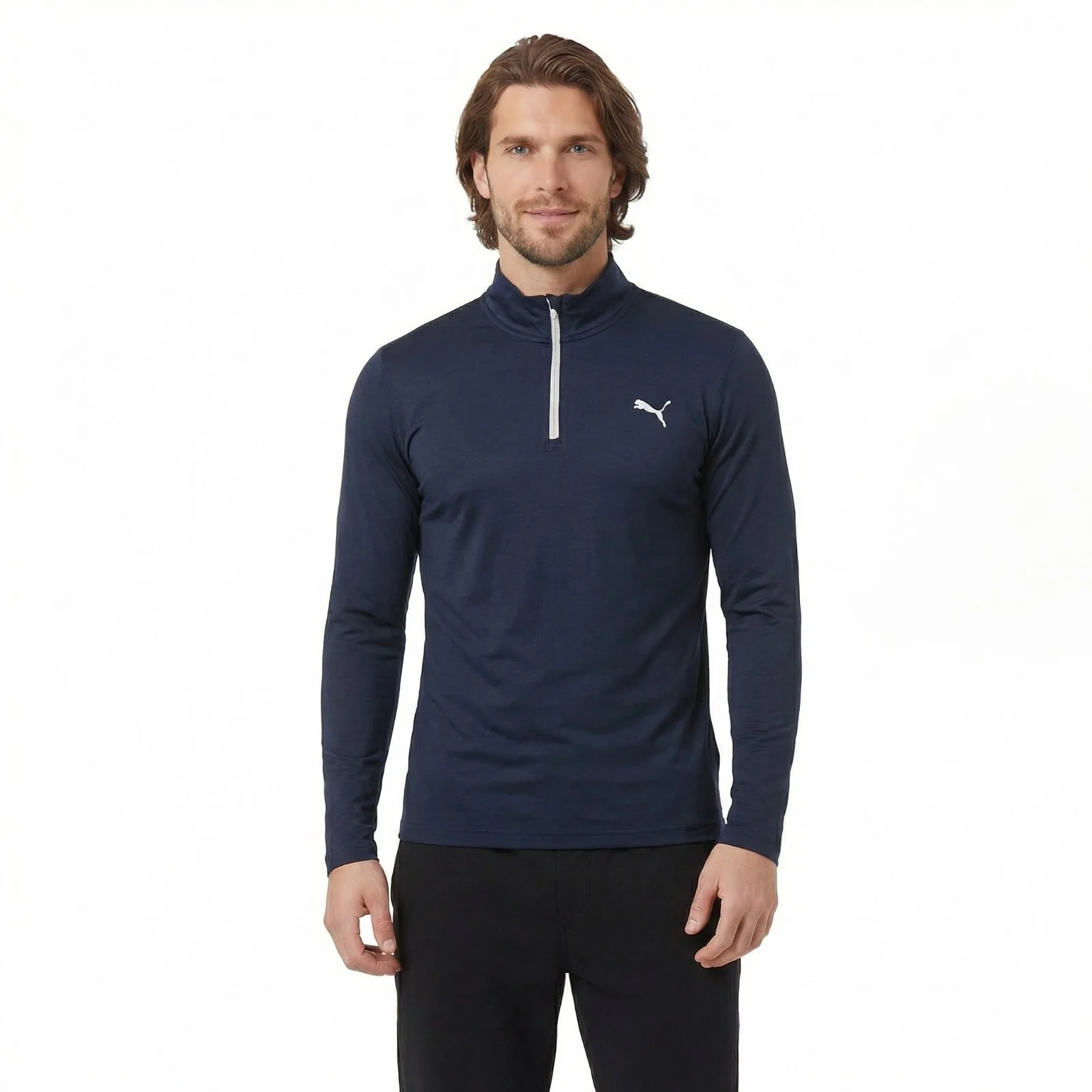 Puma Icon 2.0 Half-Zip Long Sleeve Mens Logo Golf Top