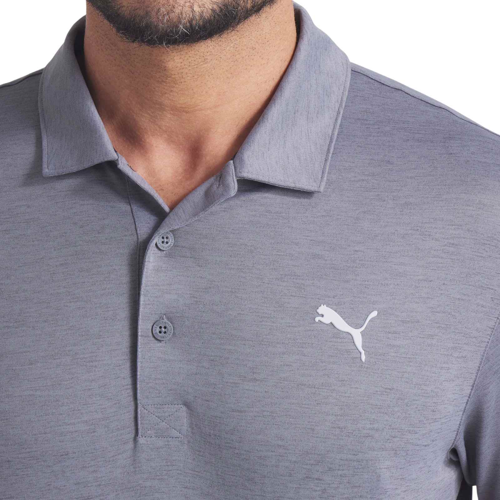 Puma Icon Heather 2.0 Mens Short-Sleeve Golf Polo Shirt - Image 3