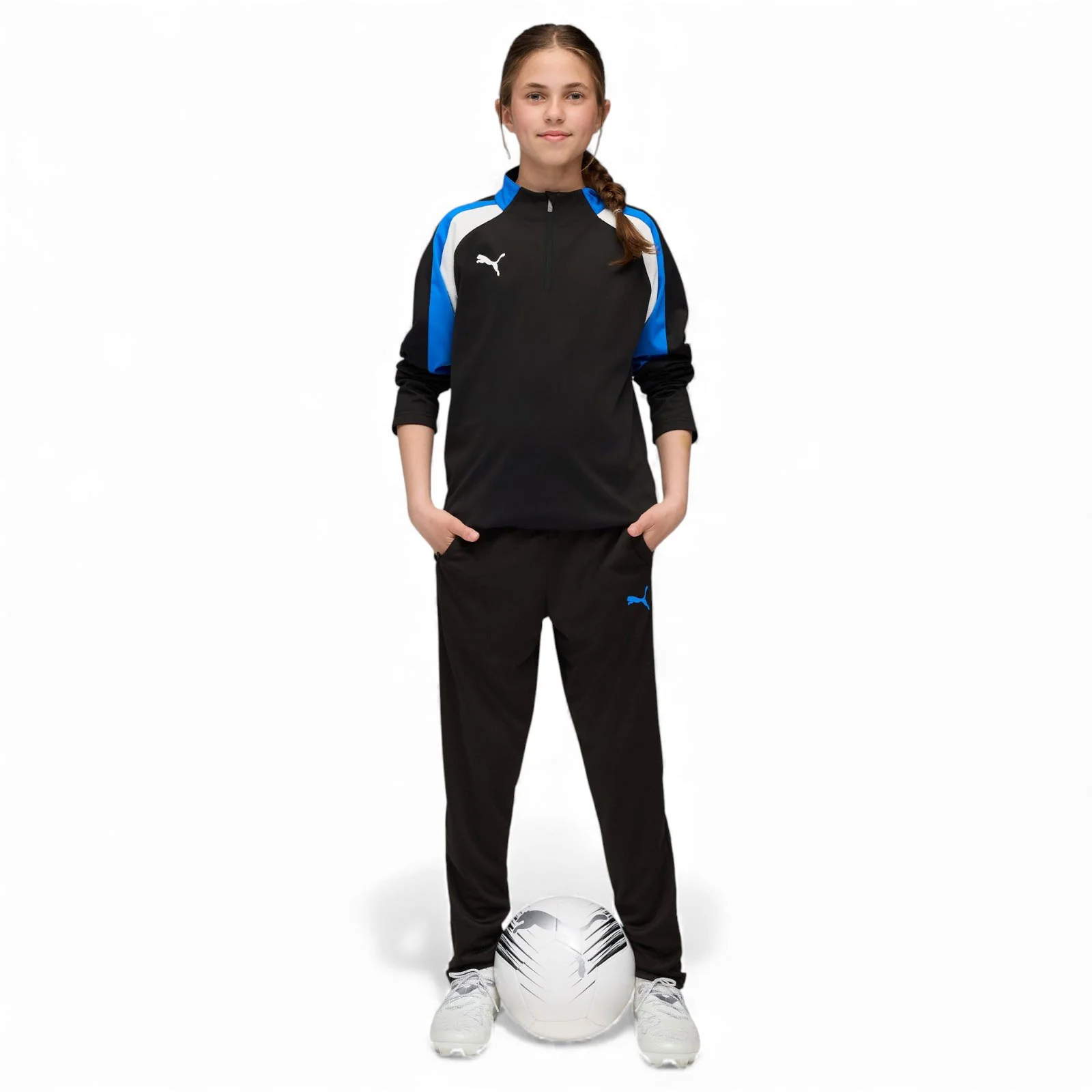 Puma IndividualLIGA Football Kids Half-Zip Training Top - Image 5