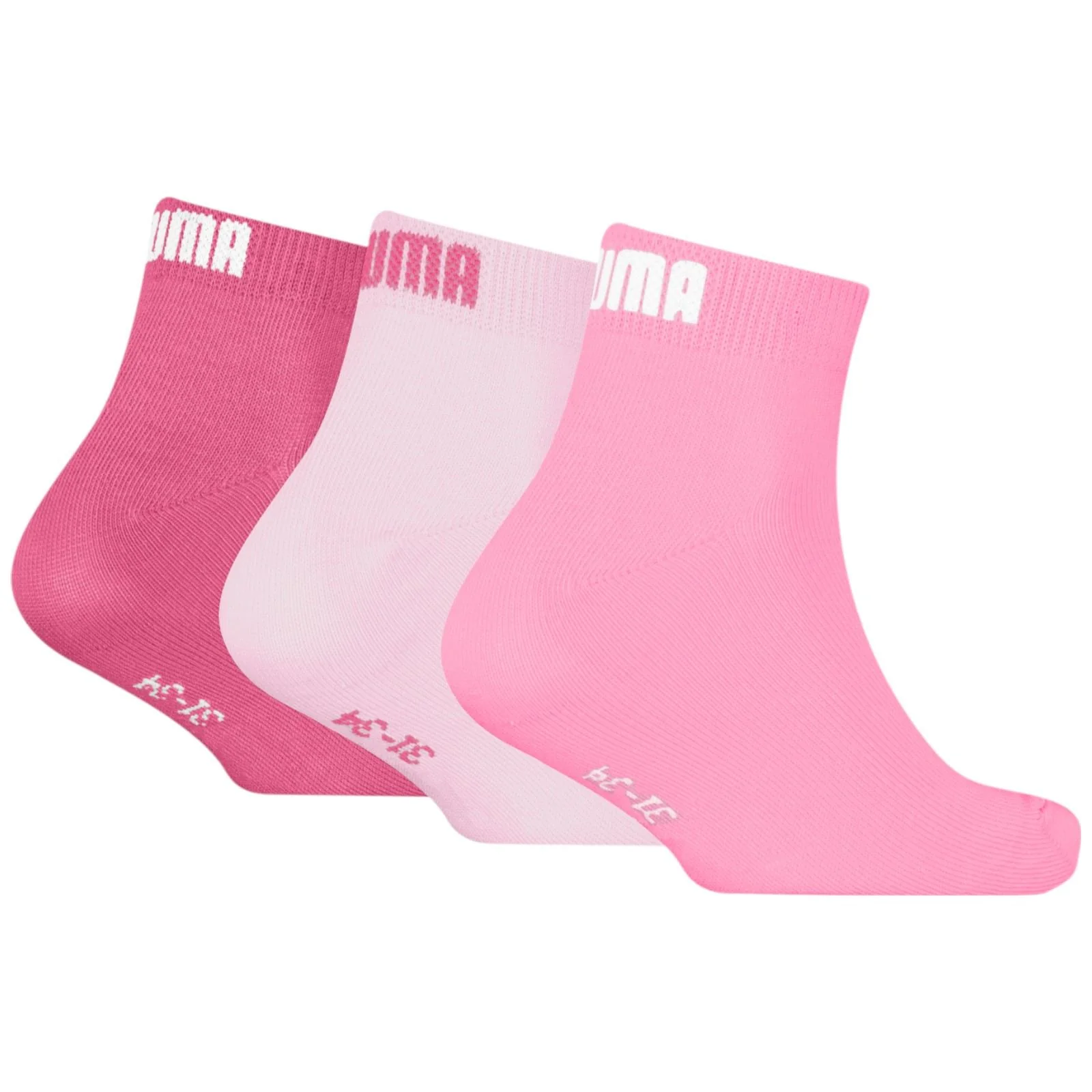 Puma Elements Kids Quarter-Length Cotton Socks - 3 Pack - Image 2