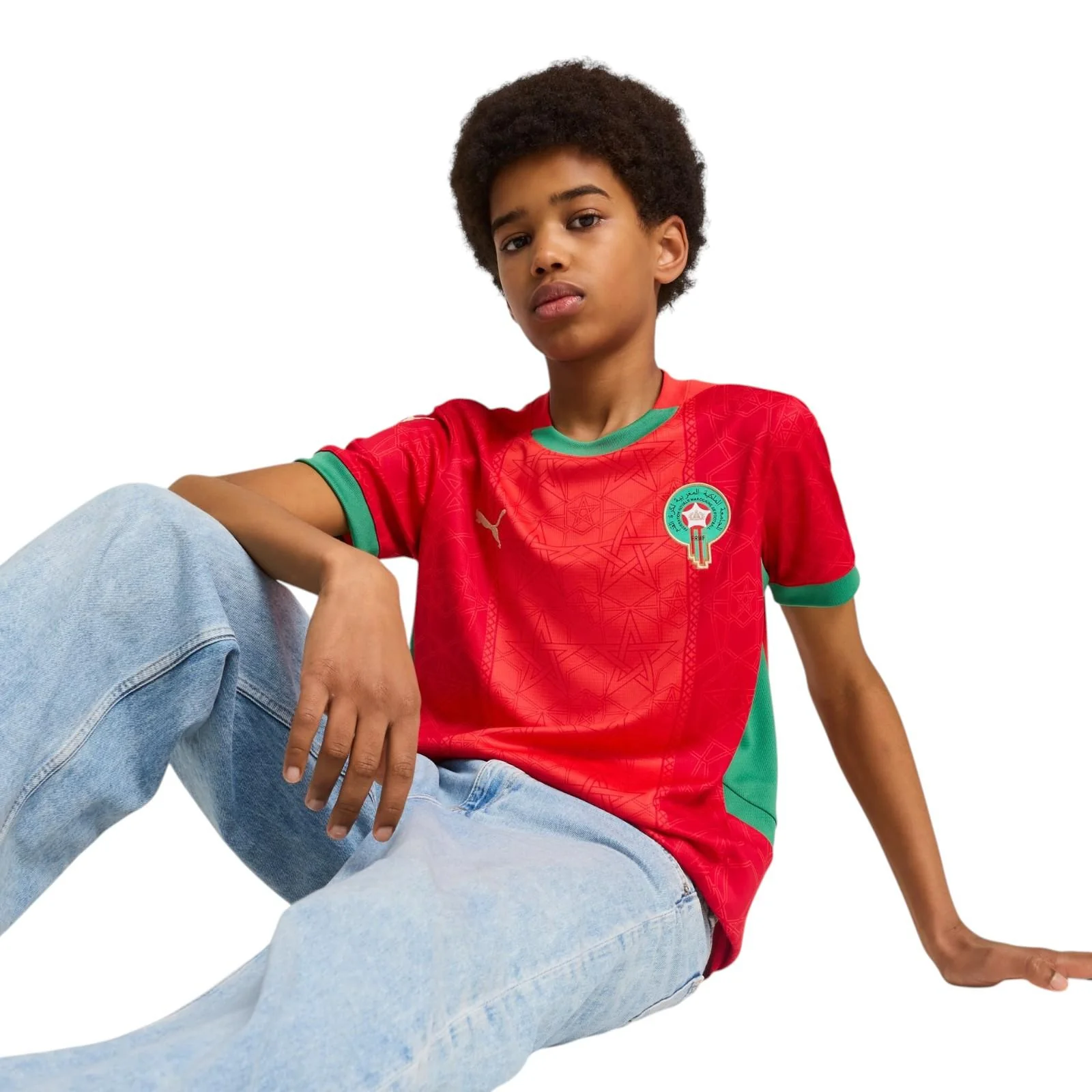 Puma Morocco 2025 Kids Regular-Fit Short Sleeved Home Jersey - Image 6