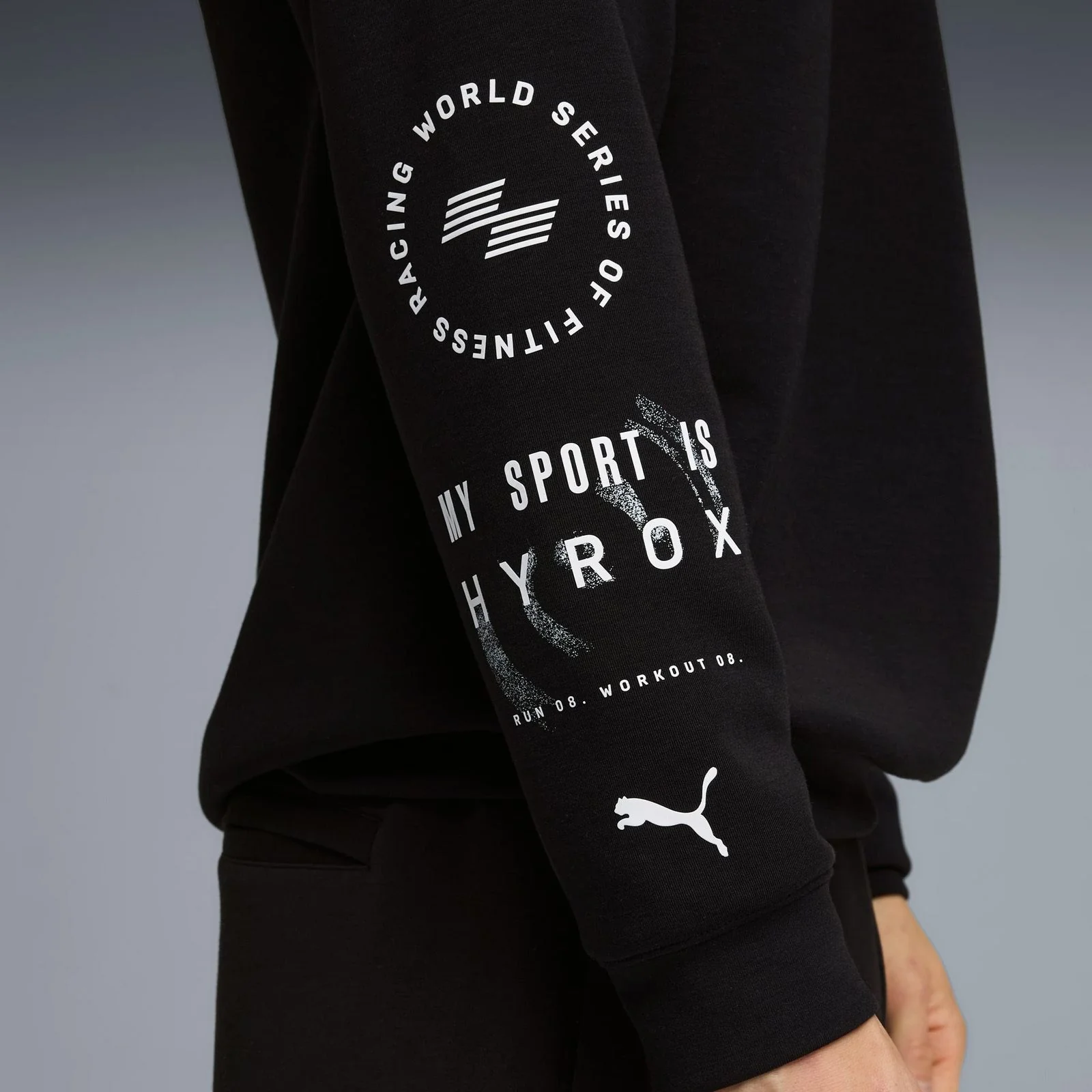 Puma X Hyrox Cloudspun Mens Regular-Fit Training Hoodie - Image 4
