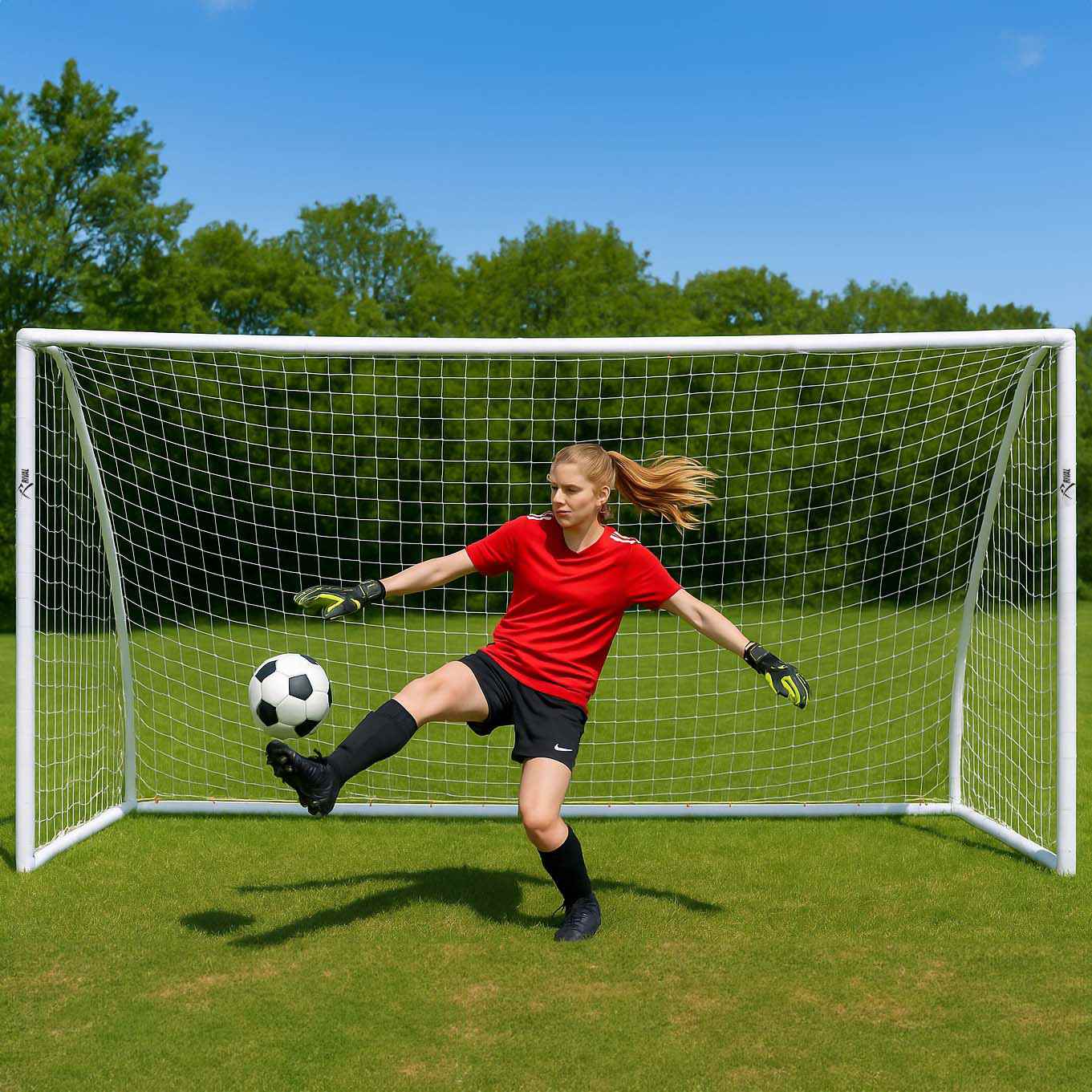 Rival 12ft x 6ft Outdoor PVC Football Goal - Image 3