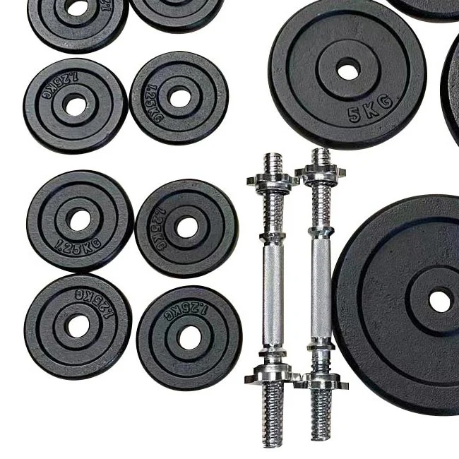 Rival Cast Iron Barbell Set - 80kg - Image 5