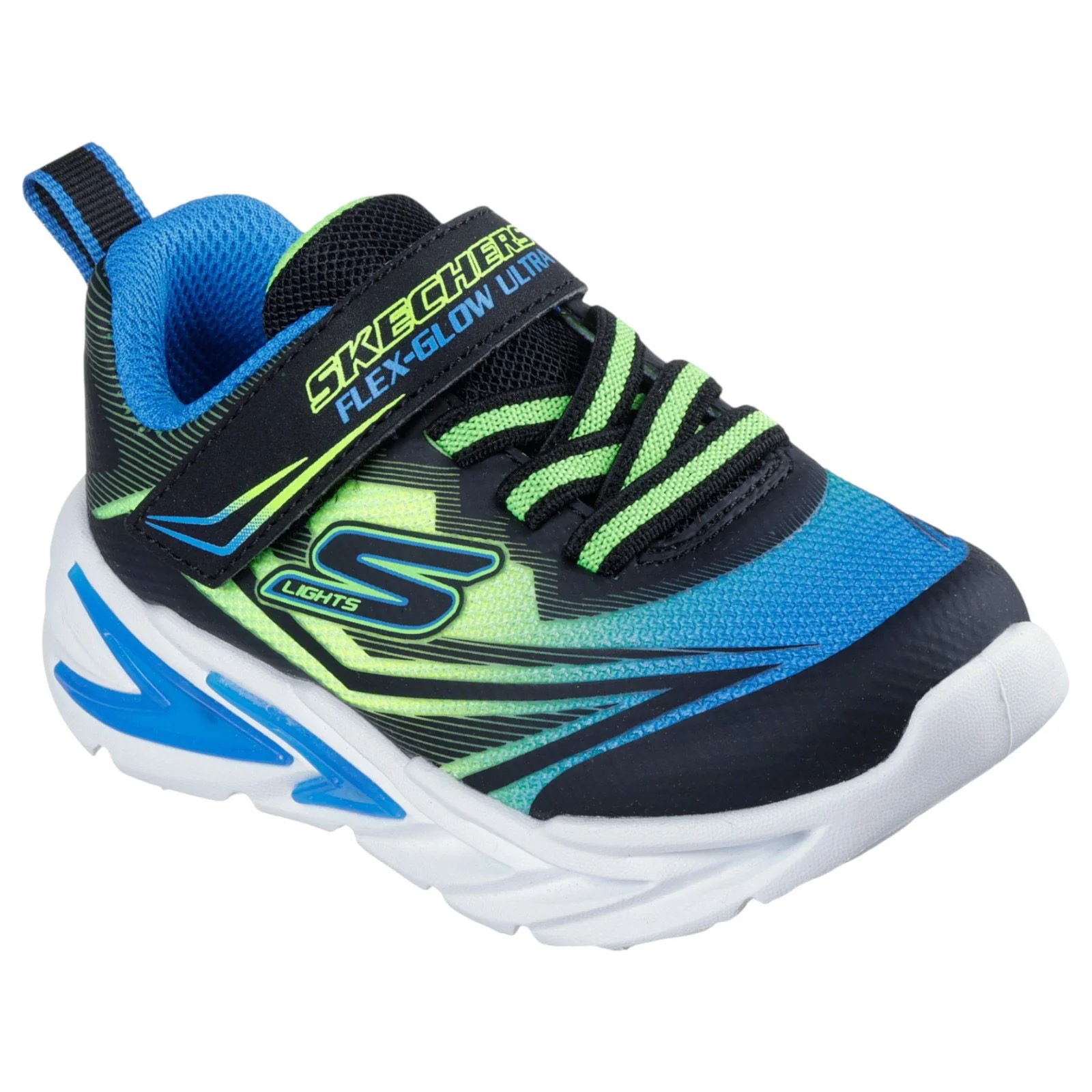 Skechers Flex-Glow Ultra Boys Lighted Gore & Strap Sneaker W/ Midsole Techpiece - Image 5