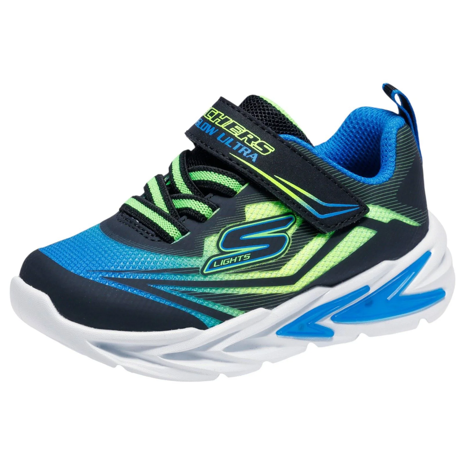 Skechers Flex-Glow Ultra Boys Lighted Gore & Strap Sneaker W/ Midsole Techpiece - Image 6
