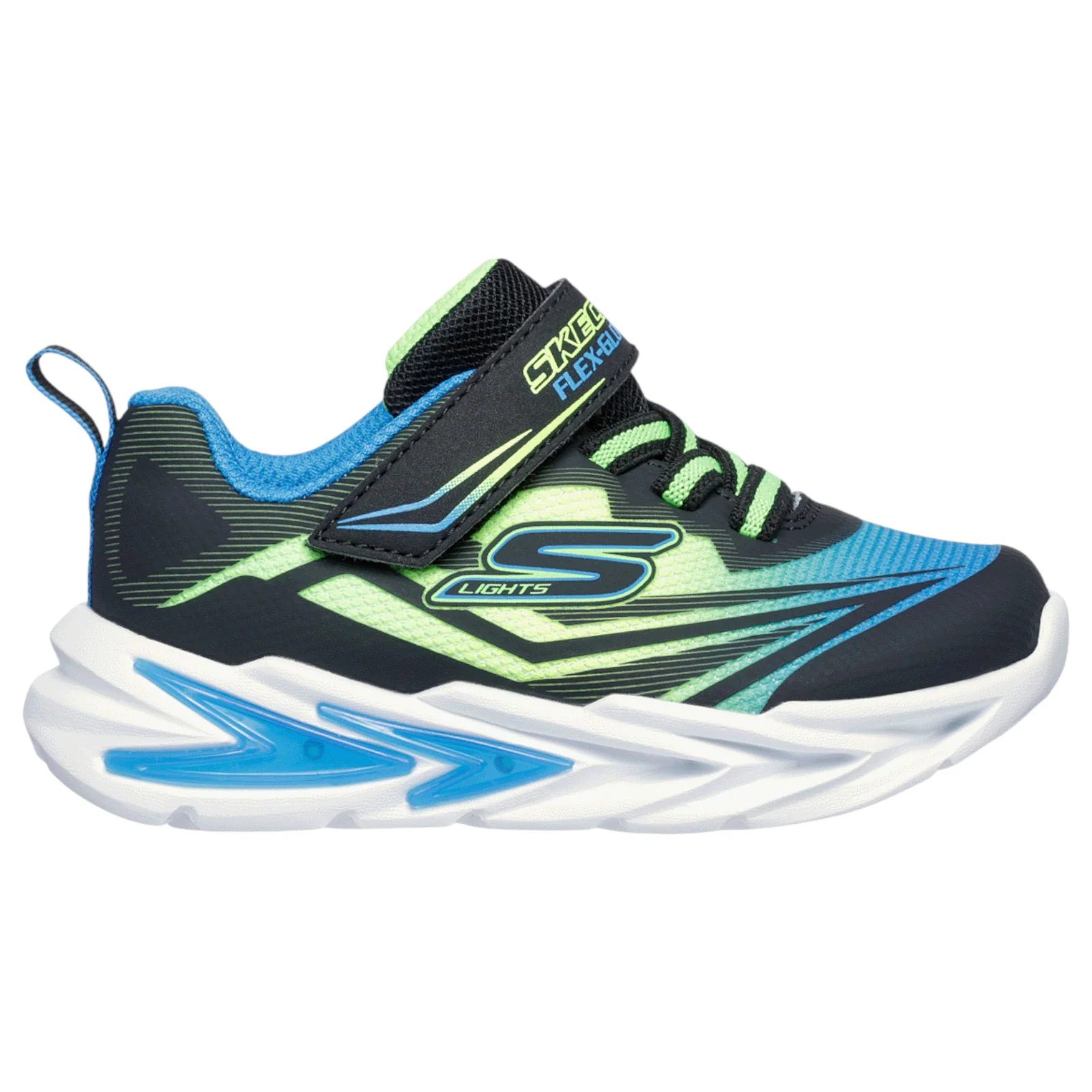 Skechers Flex-Glow Ultra Boys Lighted Gore & Strap Sneaker W/ Midsole Techpiece - Image 7