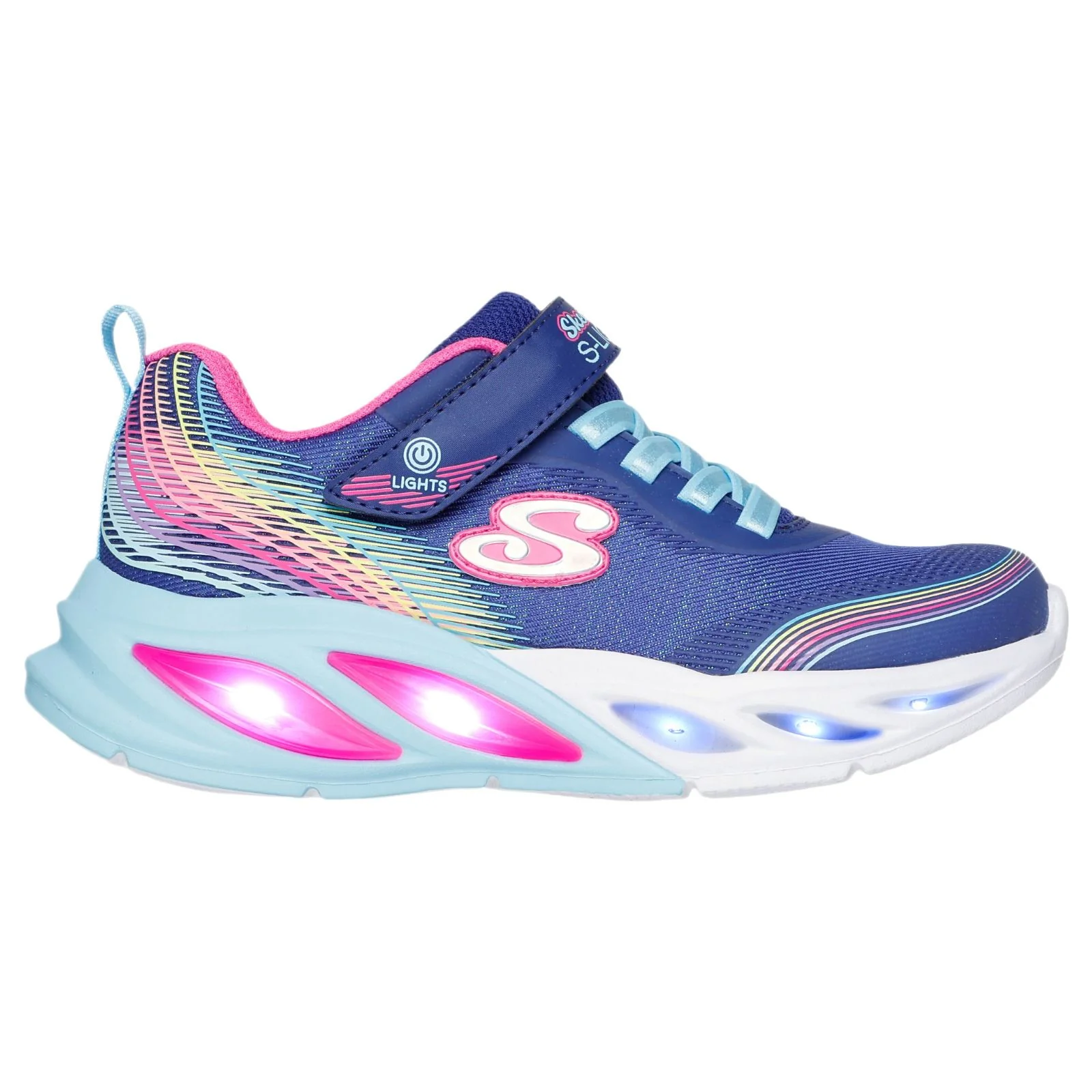 Skechers Cosmic Glow Rainbow Beam Junior Girls Shoes