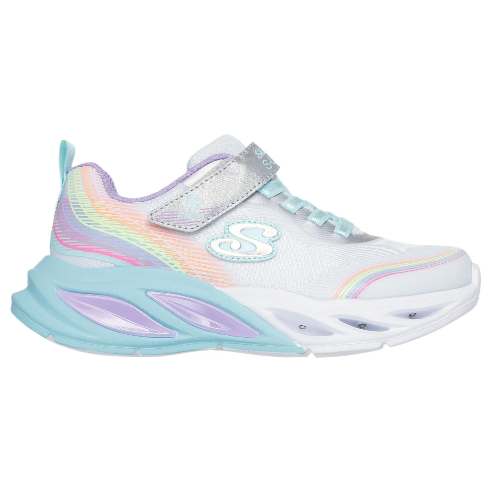 Skechers Cosmic Glow Rainbow Beam Junior Girls Shoes