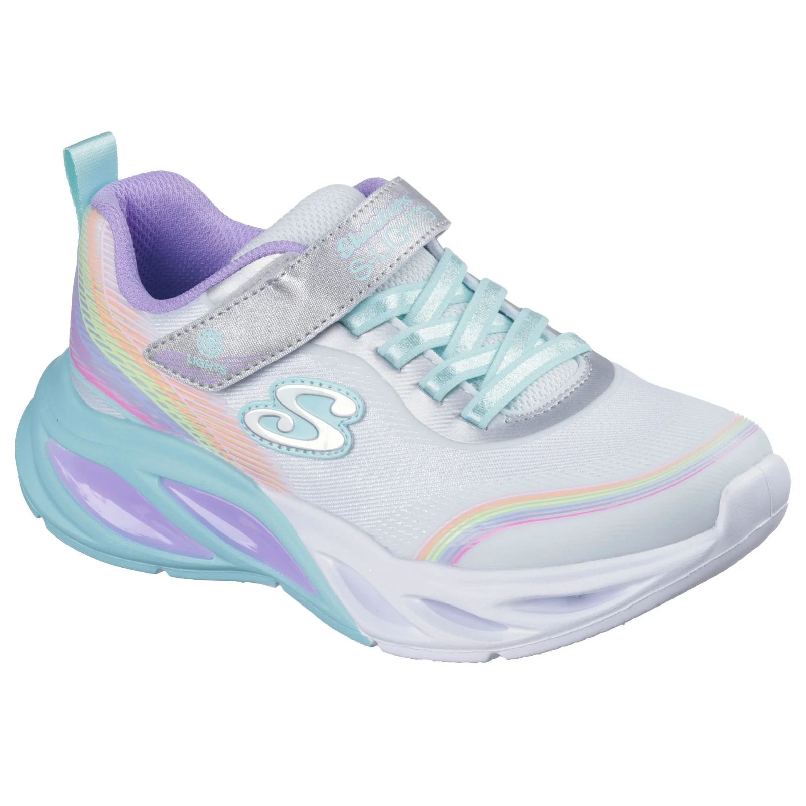 Skechers Cosmic Glow Rainbow Beam Junior Girls Shoes - Image 2