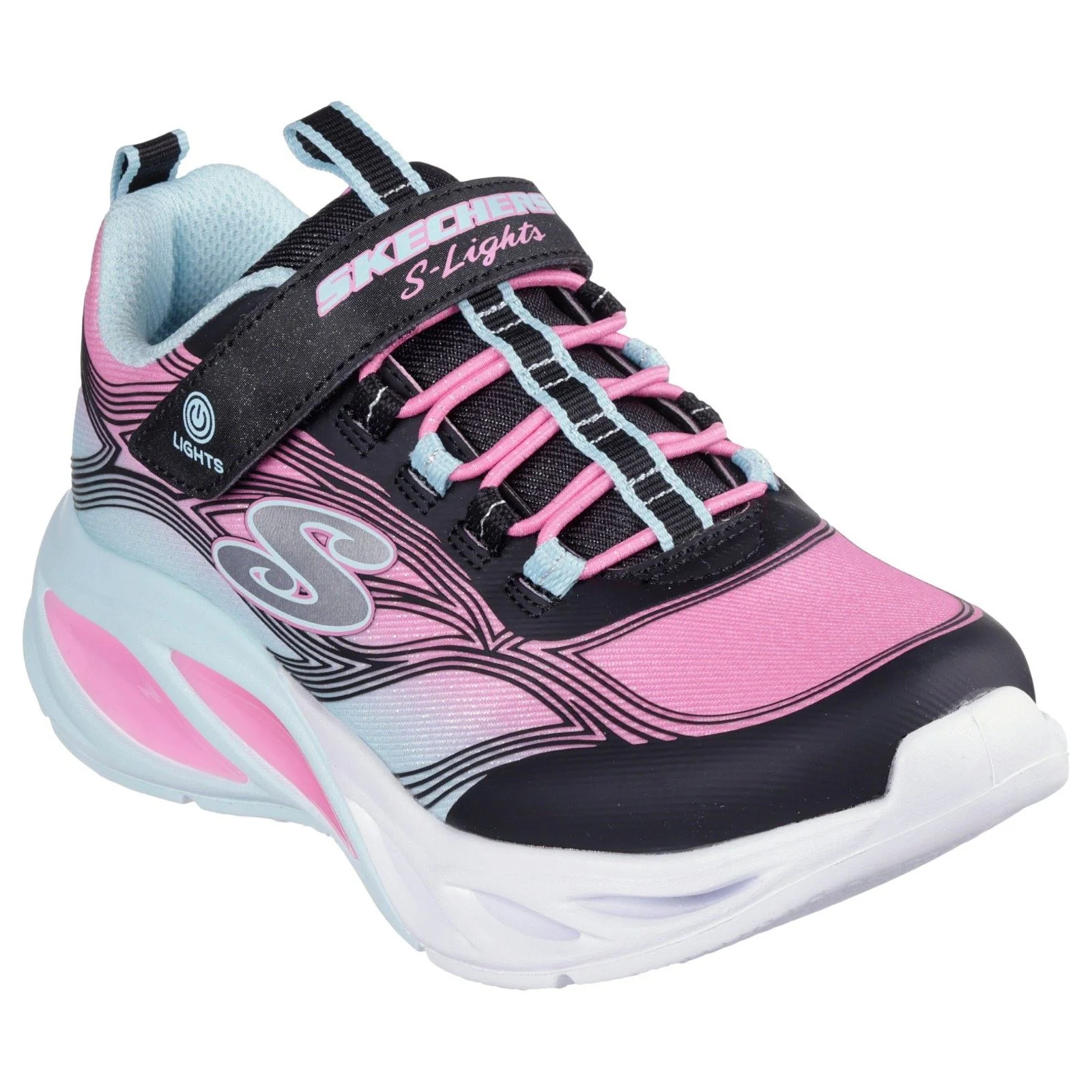 Skechers Cosmic Glow Girls Lighted Bungee & Strap Shoes - Image 5