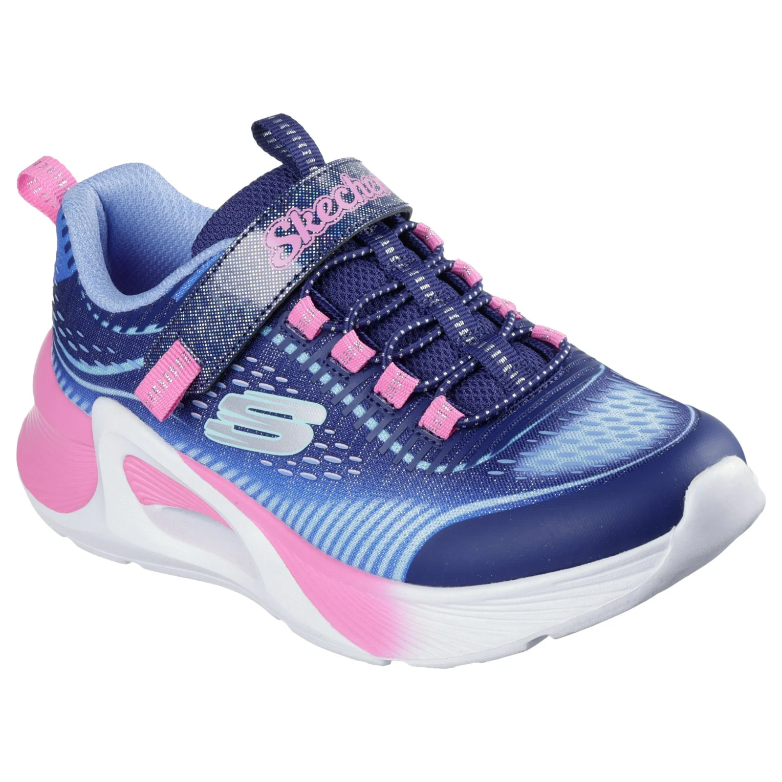 Skechers Tide Tech Girls Bungee And Strap Sparkle Mesh Shoes - Image 5