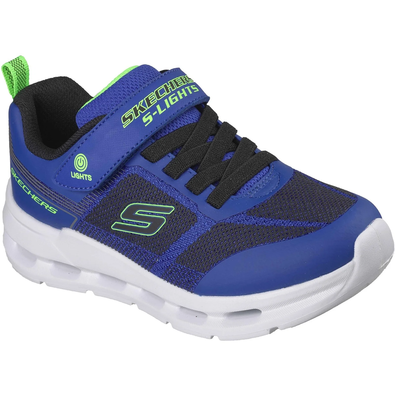 Skechers Junior Boys Glide-Step Lights Trainers Blue/Black