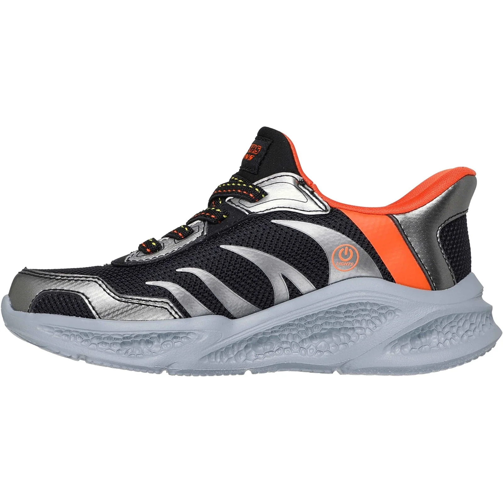 Skechers Junior Boys Meteor-Lights Brisk-Beams Trainers Black/Silver - Image 3