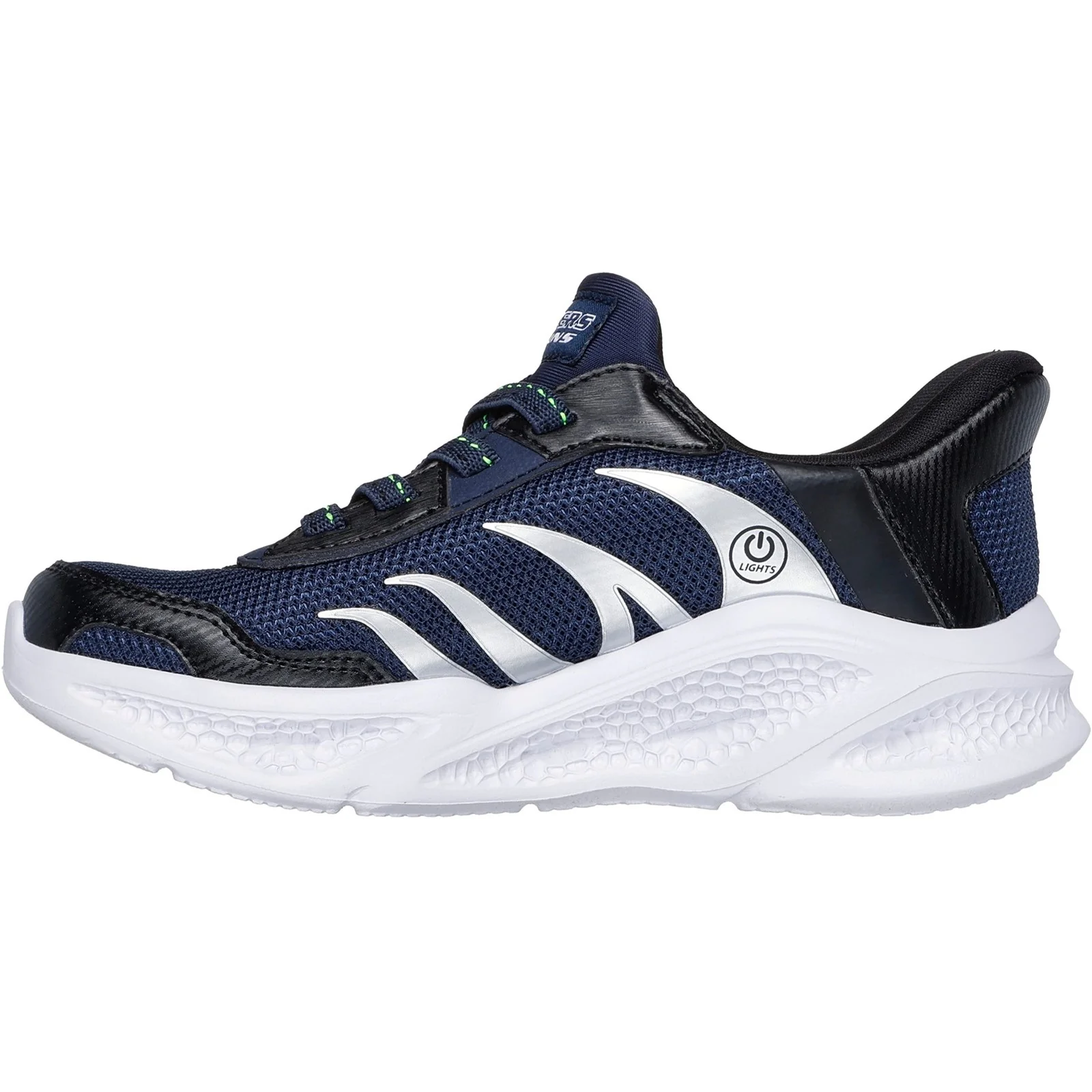 Skechers Junior Boys Meteor-Lights Brisk-Beams Trainers Navy/Black - Image 3
