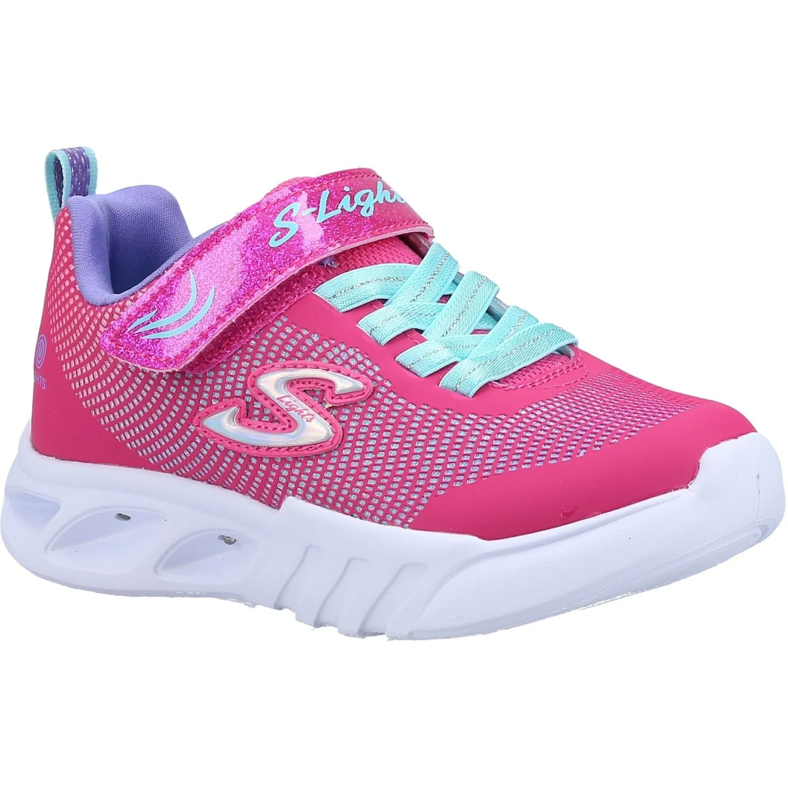 Skechers Junior Girls Flicker Flash Trainers Pink - Image 5