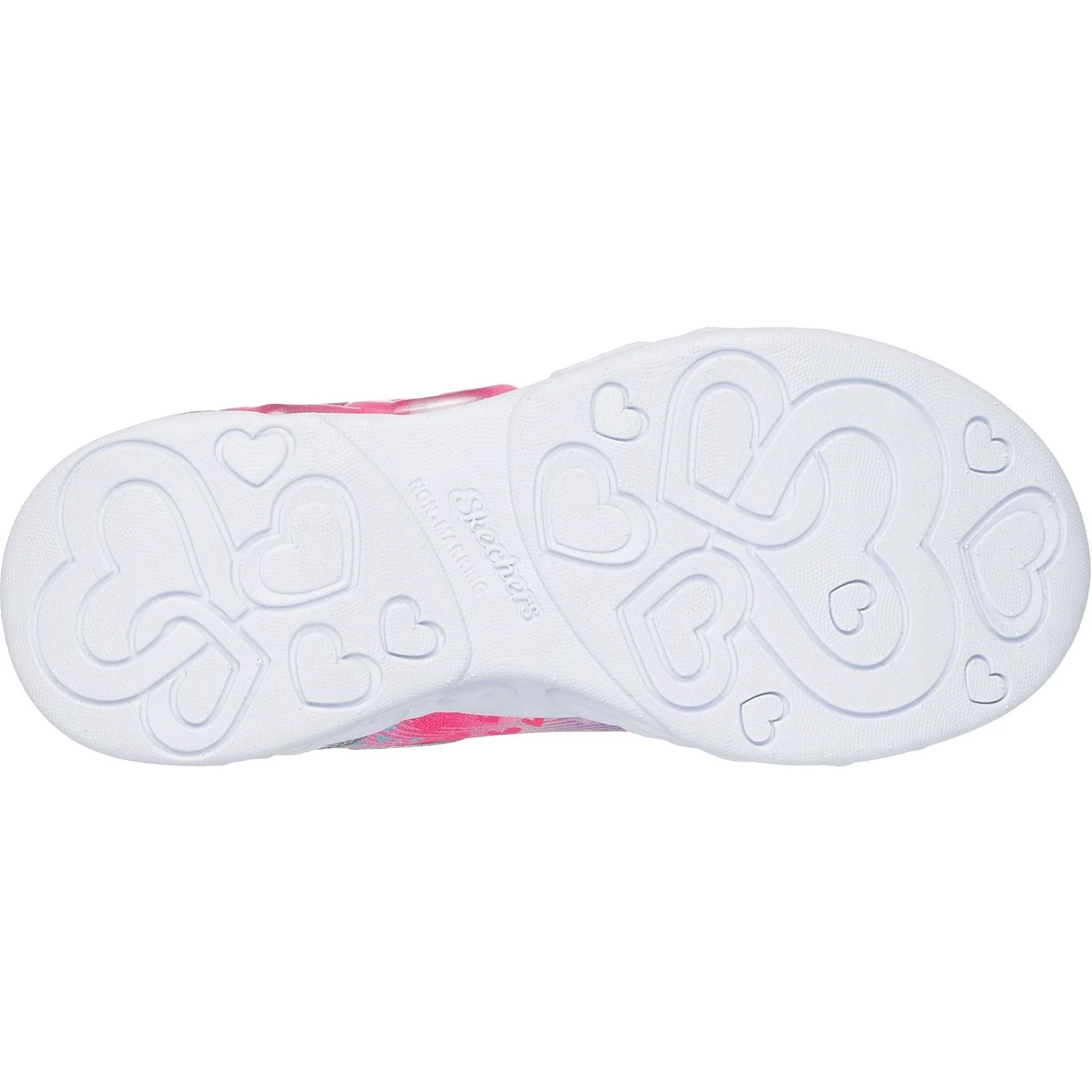 Skechers Junior Girls Infinite Heart Lights Heart Jewels Trainer Silver/Multi - Image 4