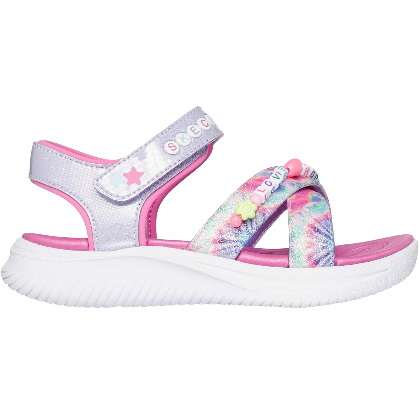 Skechers Junior Girls Jumpsters Tie Dye BFFs Sandal Lavender/Multi - Image 4