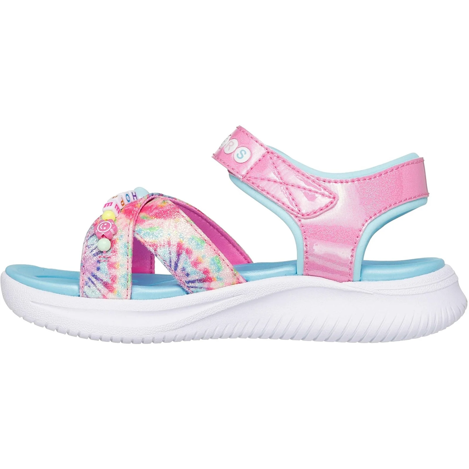 Skechers Junior Girls Jumpsters Tie Dye BFFs Sandal Pink/Multi - Image 3