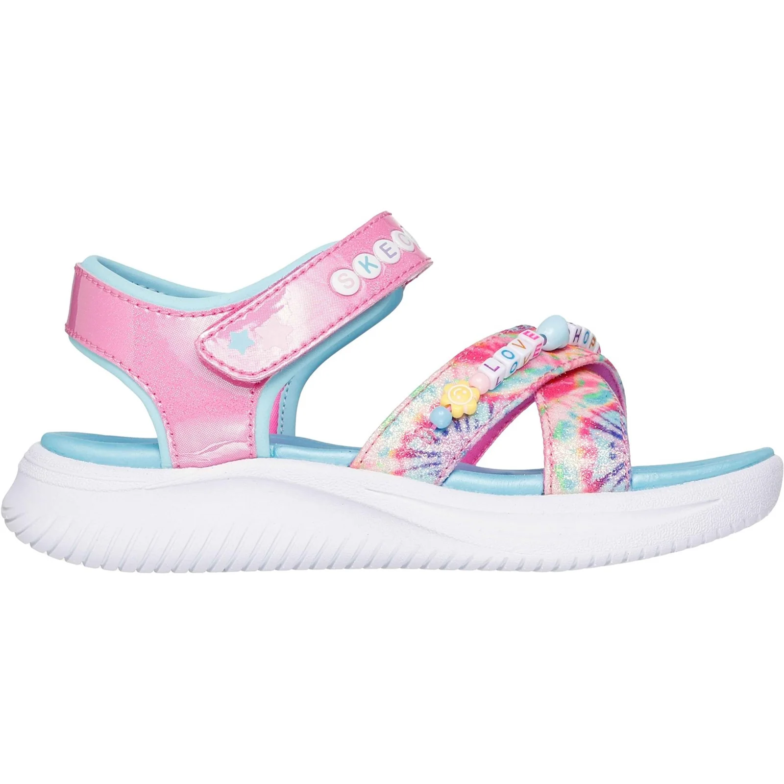 Skechers Junior Girls Jumpsters Tie Dye BFFs Sandal Pink/Multi - Image 4