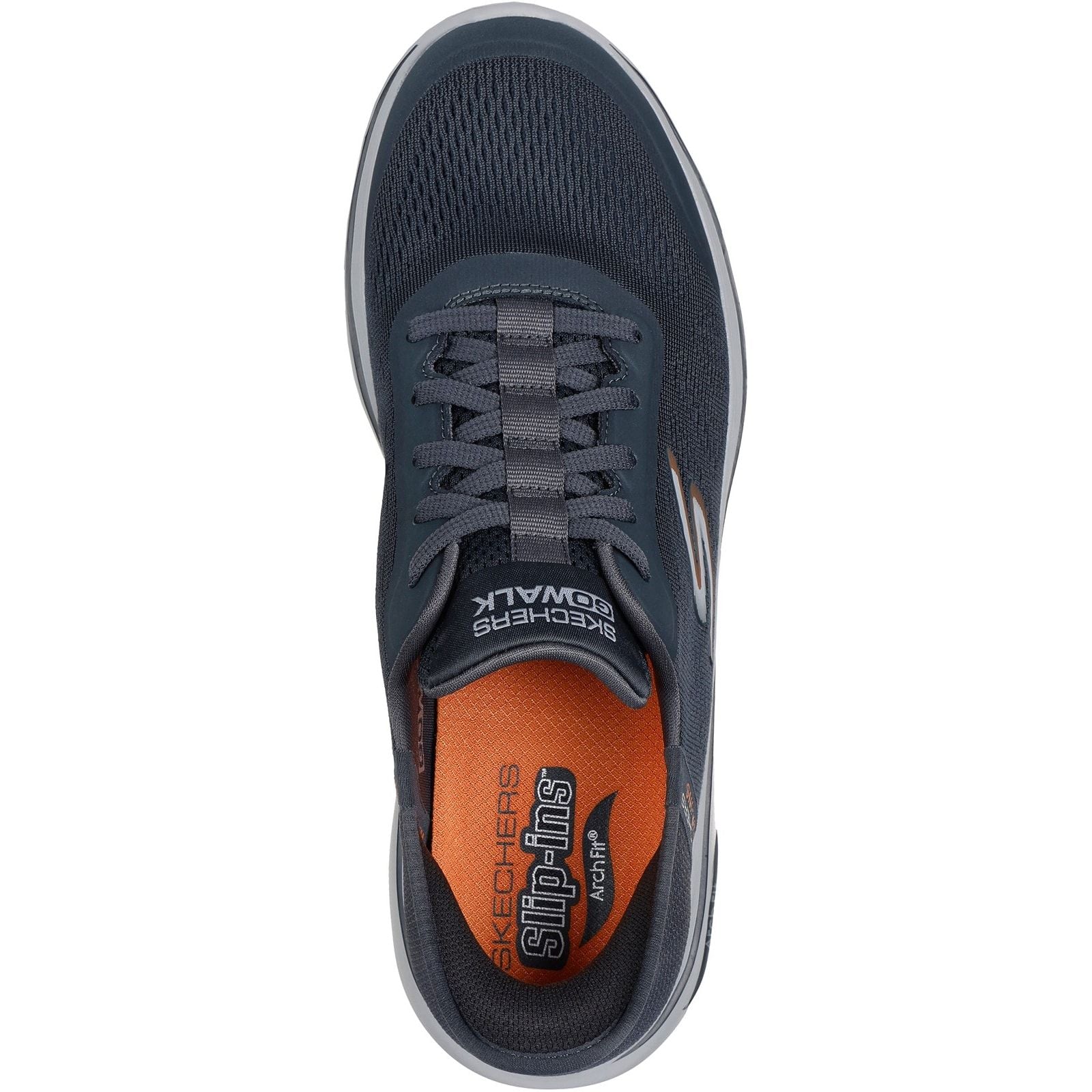 Skechers Mens Arch Fit 2.0 Simplicity 2 Shoes Charcoal/Orange - Image 3