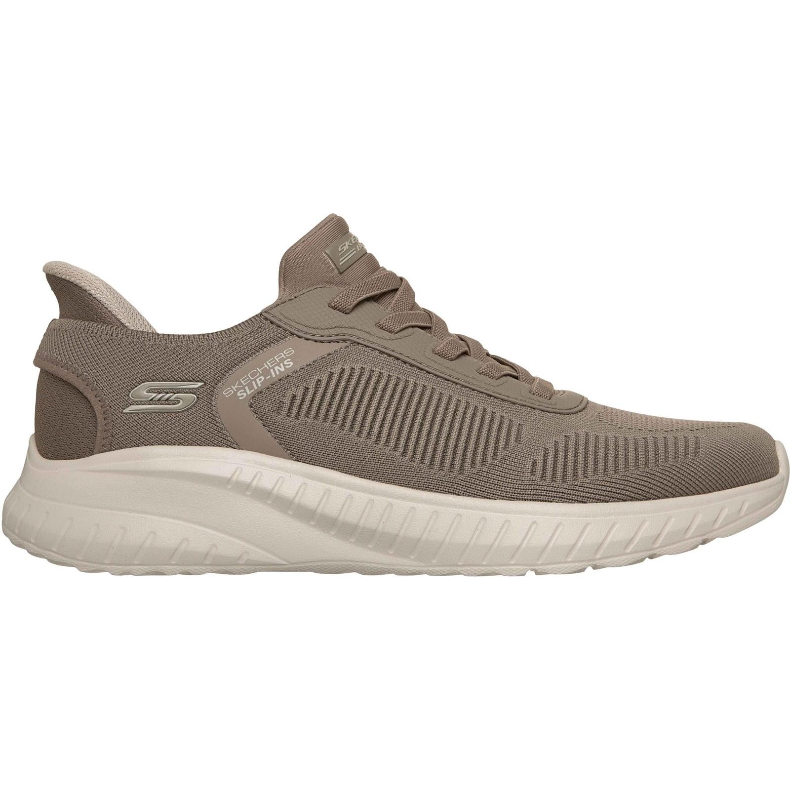 Skechers Mens BOBS Sport Squad Chaos Solid Step Shoe Dark Taupe
