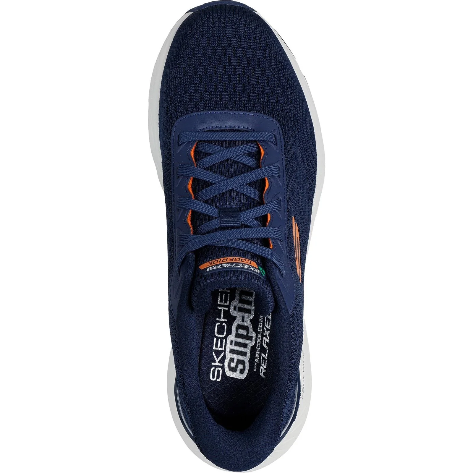 Skechers Mens Edgeride Trainer Navy/Orange - Image 4