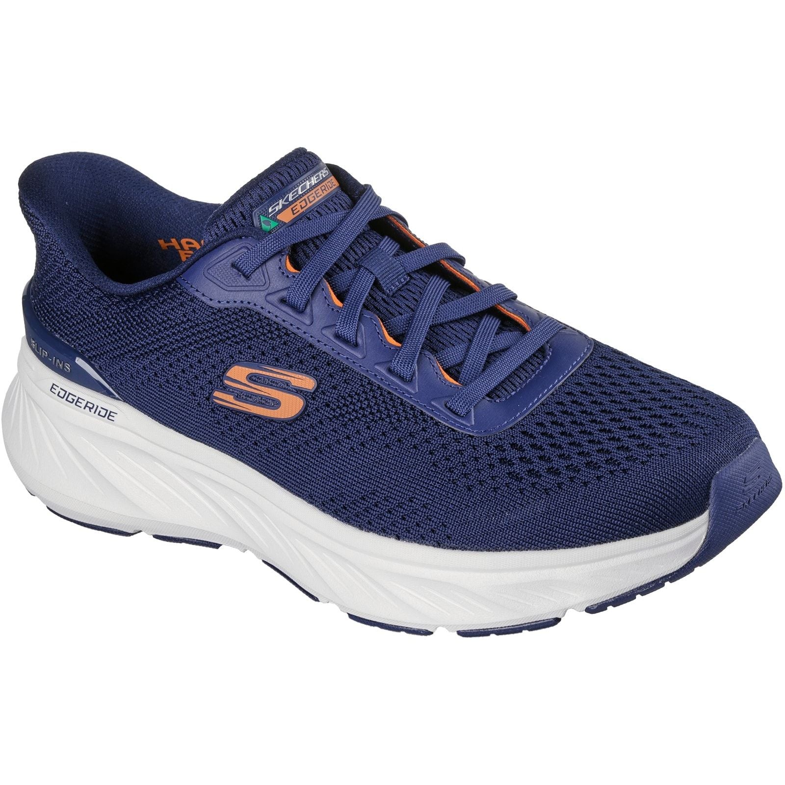 Skechers Mens Edgeride Trainer Navy/Orange - Image 5