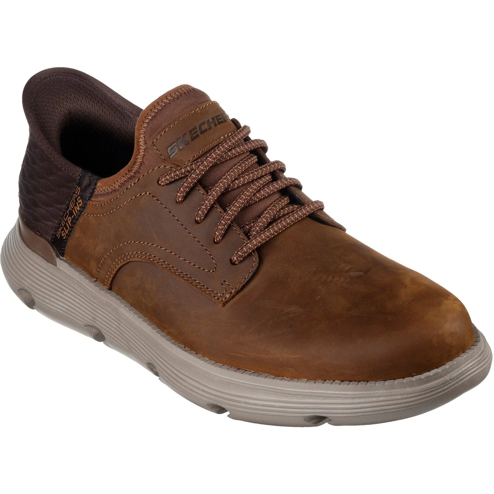 Skechers Mens Garza Gervin Shoes Dark Brown - Image 5