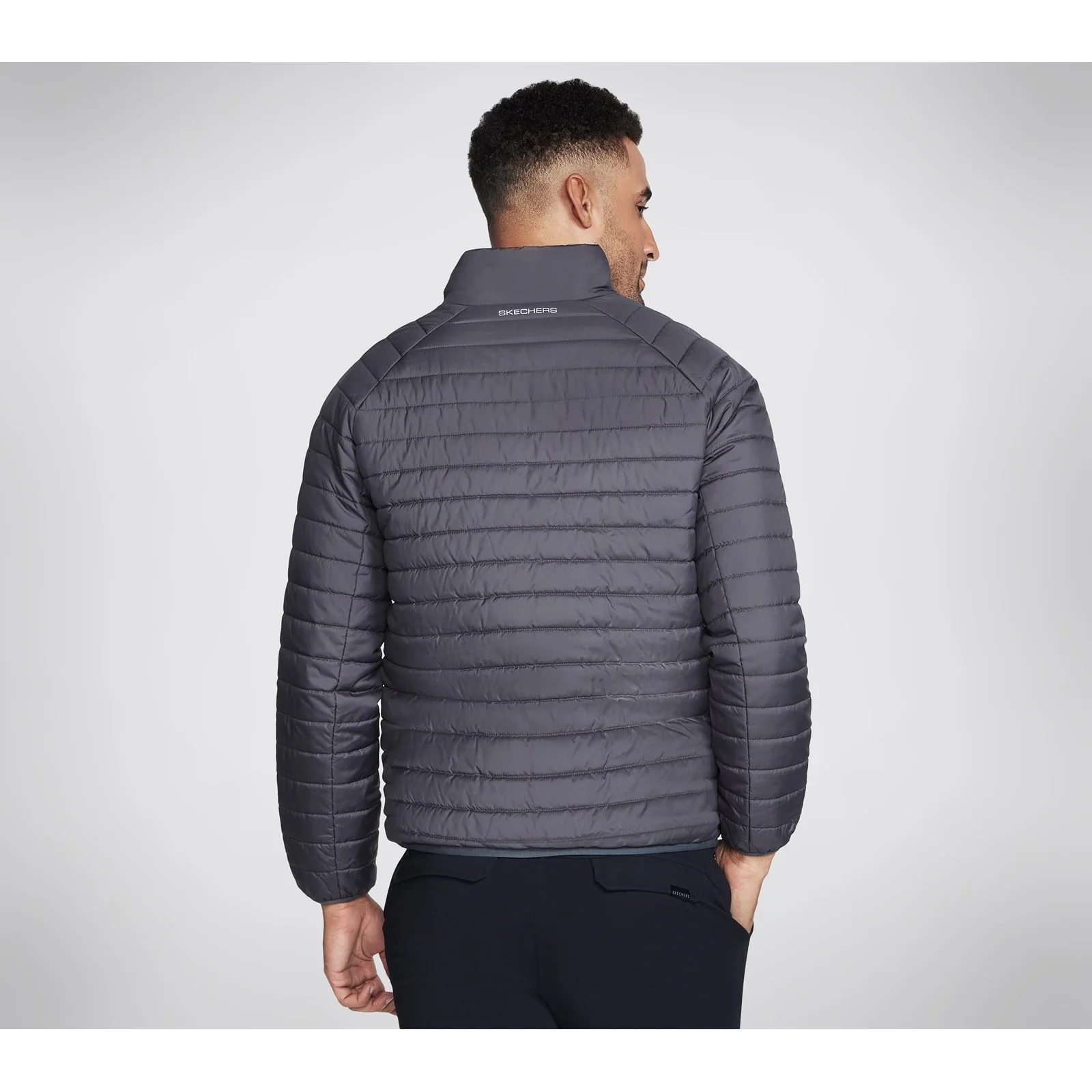 Skechers Mens Go Shield Altitude Reversible Jacket Black/Charcoal - Image 2