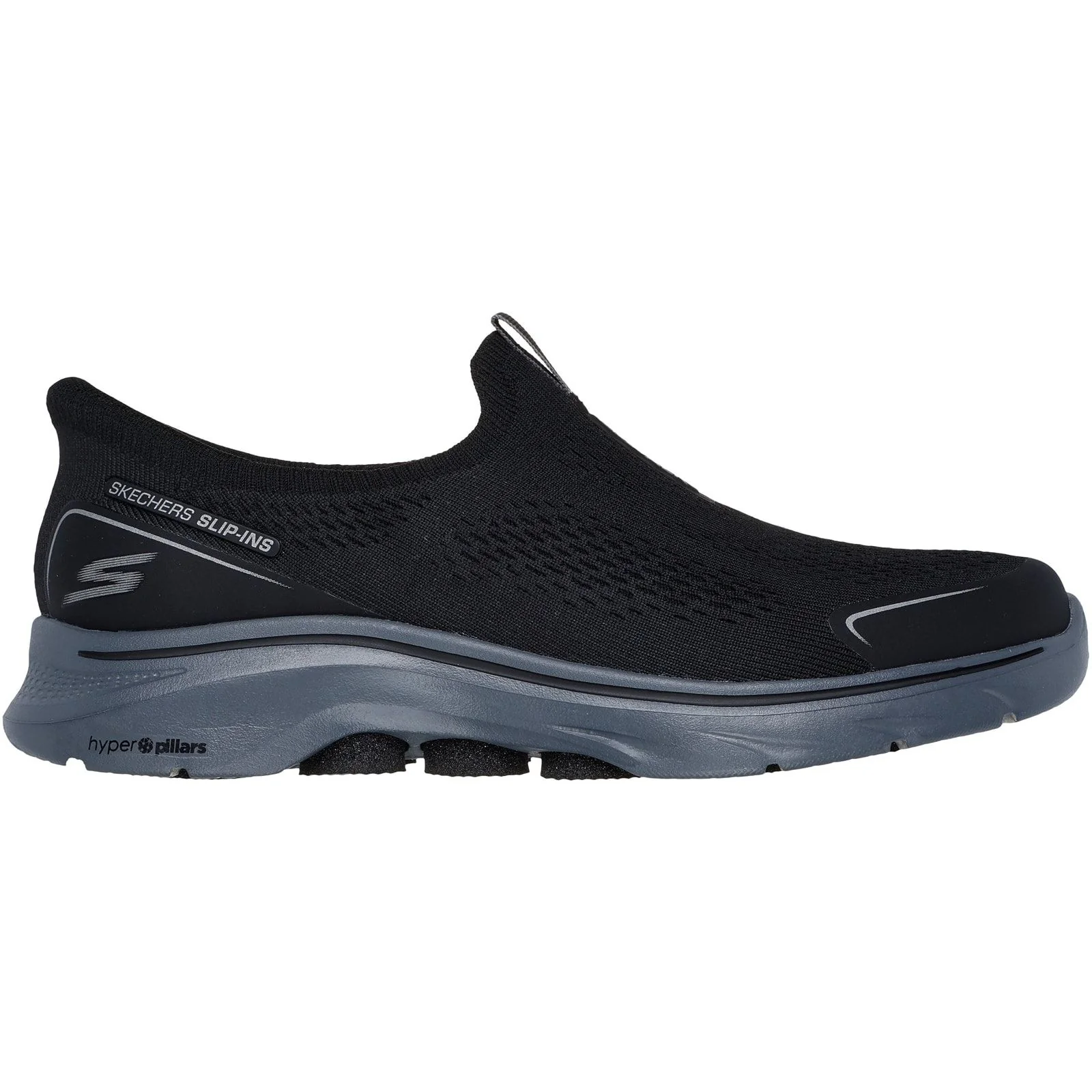Skechers Mens GO WALK 7 Easy On Evolution Trainer Black/Charcoal