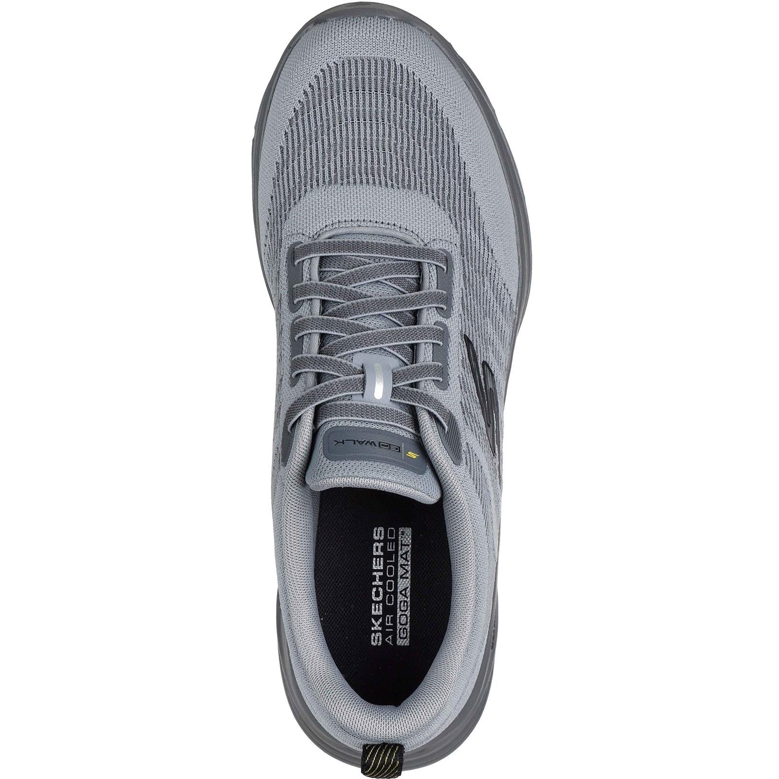 Skechers Mens GO Walk 8 Day Trainer Grey/Yellow - Image 3