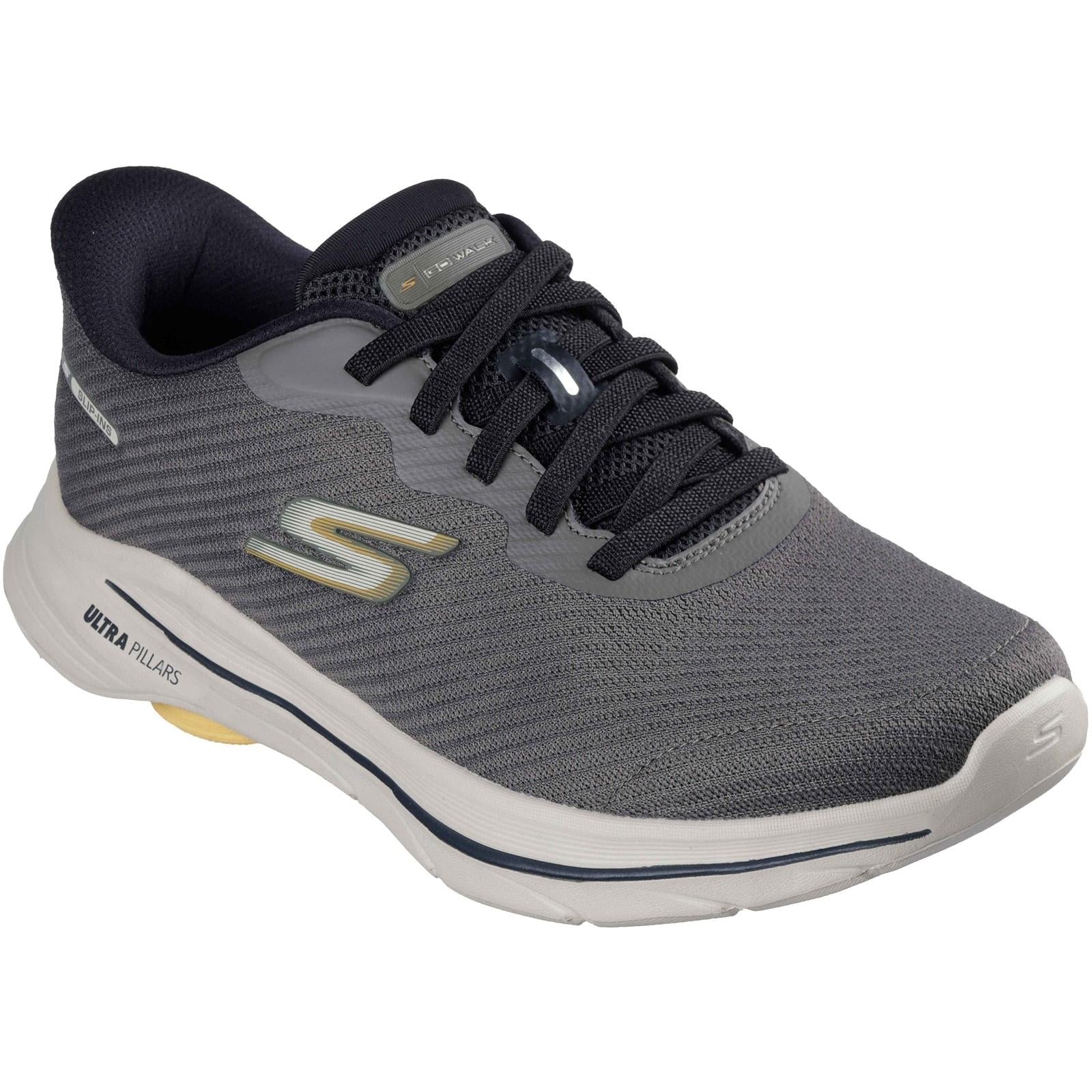 Skechers Mens GO WALK 8 Pate Trainer Taupe - Image 5