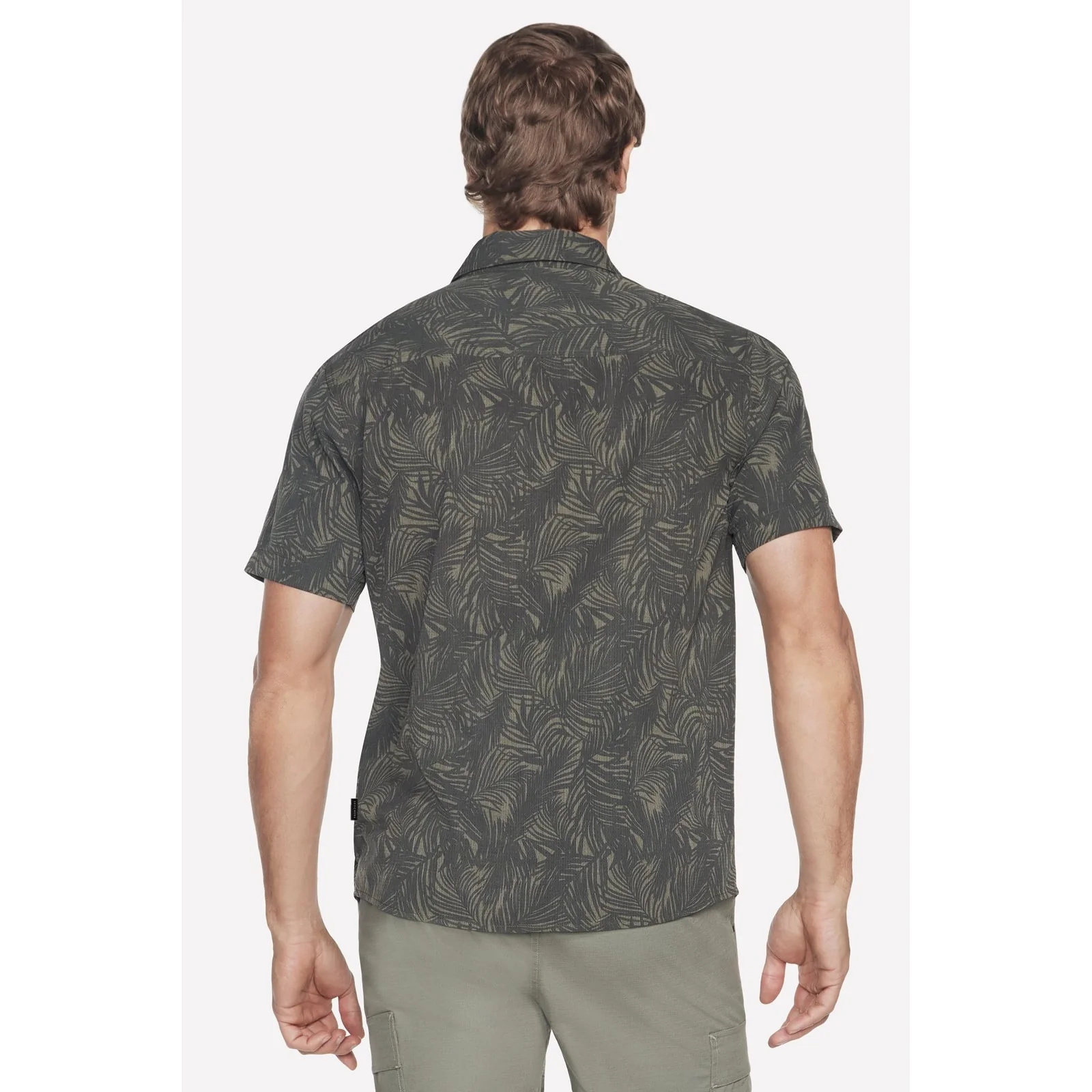 Skechers Mens GO WALK Air Printed Short Sleeve Shirt White - Image 2