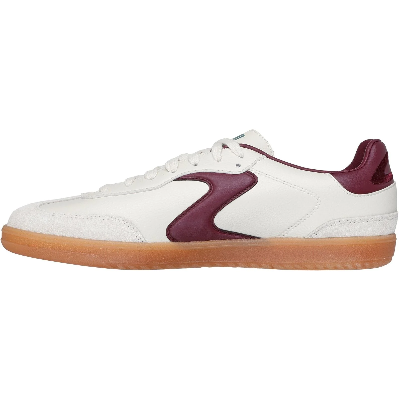 Skechers Mens Hotshot Pyke Trainer Natural/Burgundy - Image 2