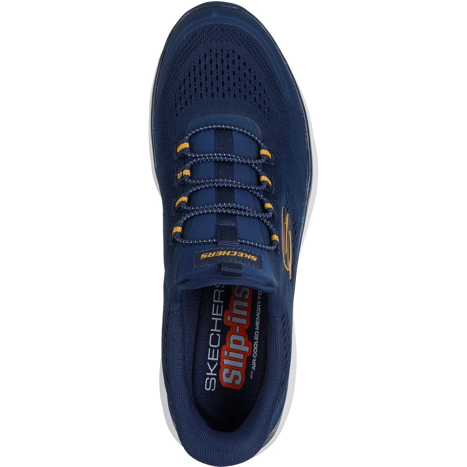 Skechers Mens Summits Top Rate Trainers Navy/Yellow - Image 3