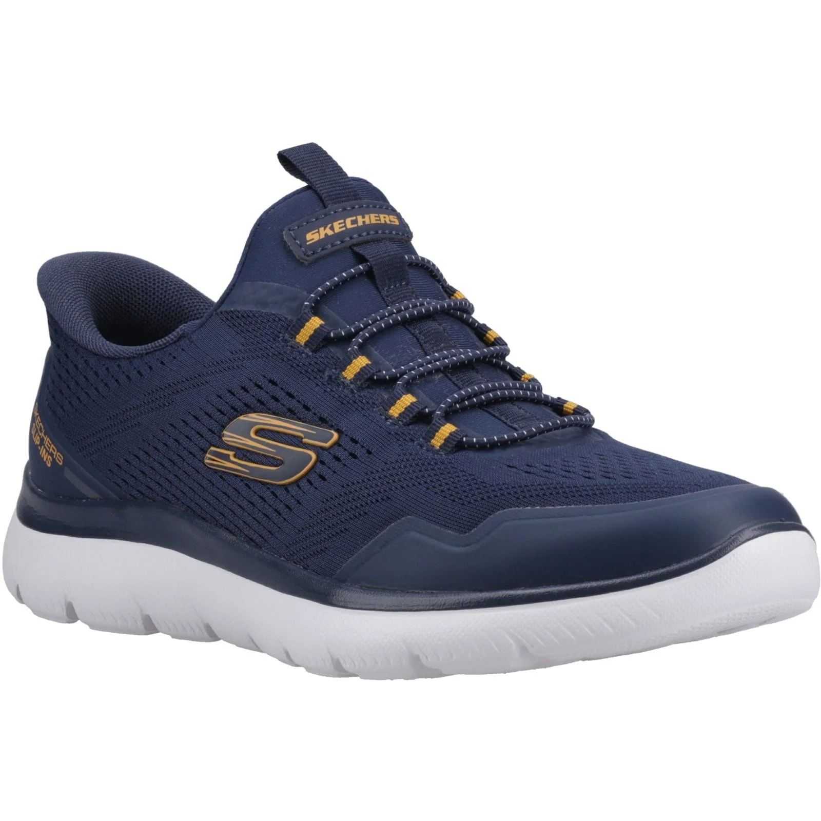 Skechers Mens Summits Top Rate Trainers Navy/Yellow - Image 6