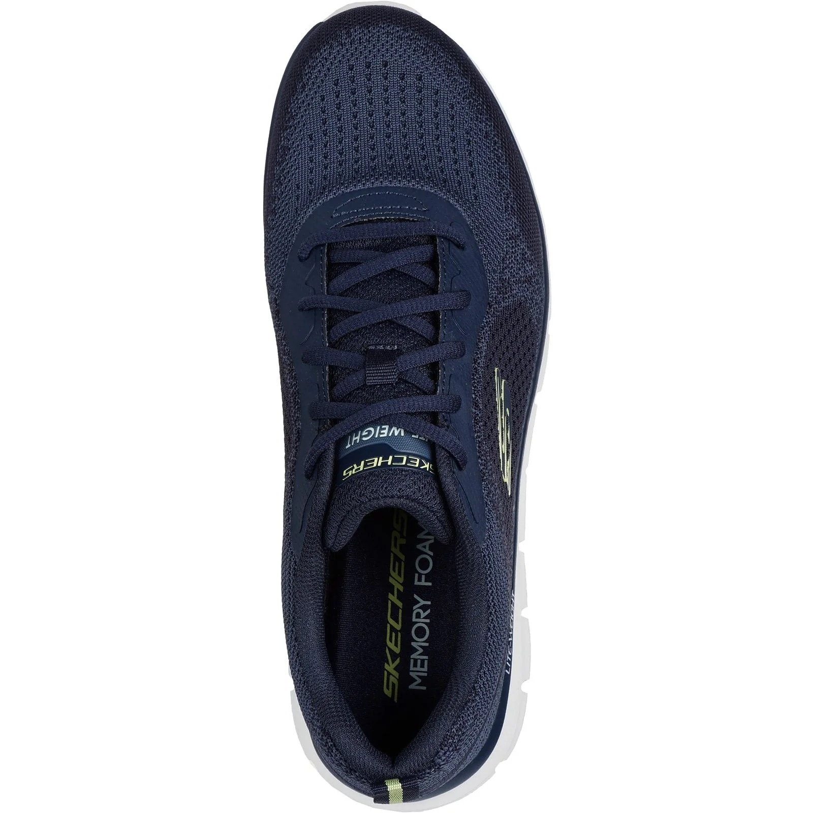 Skechers Mens Track Glendor Shoe Navy/Lime - Image 4