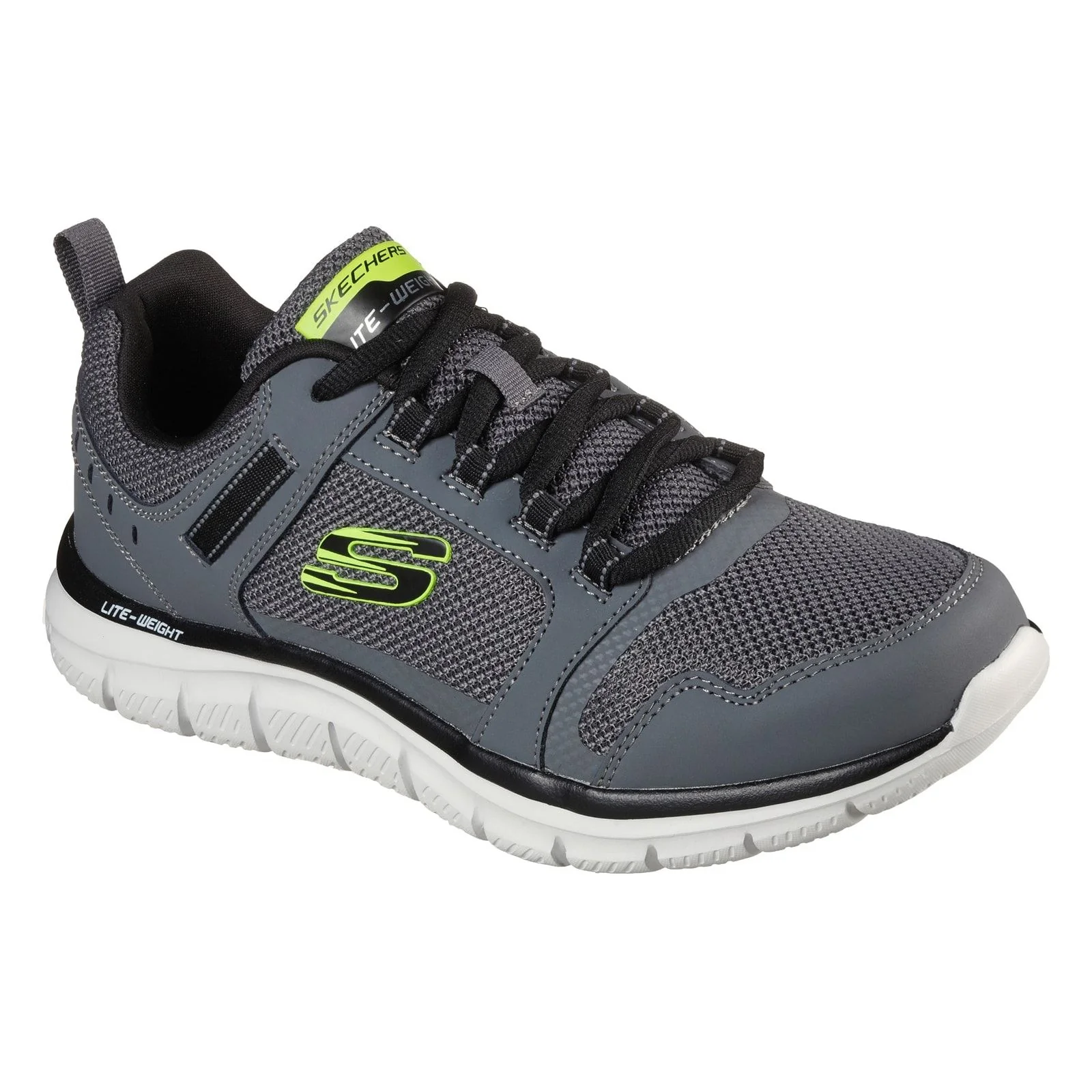 Skechers Mens Track Knockhill Shoes Charcoal/Black - Image 5