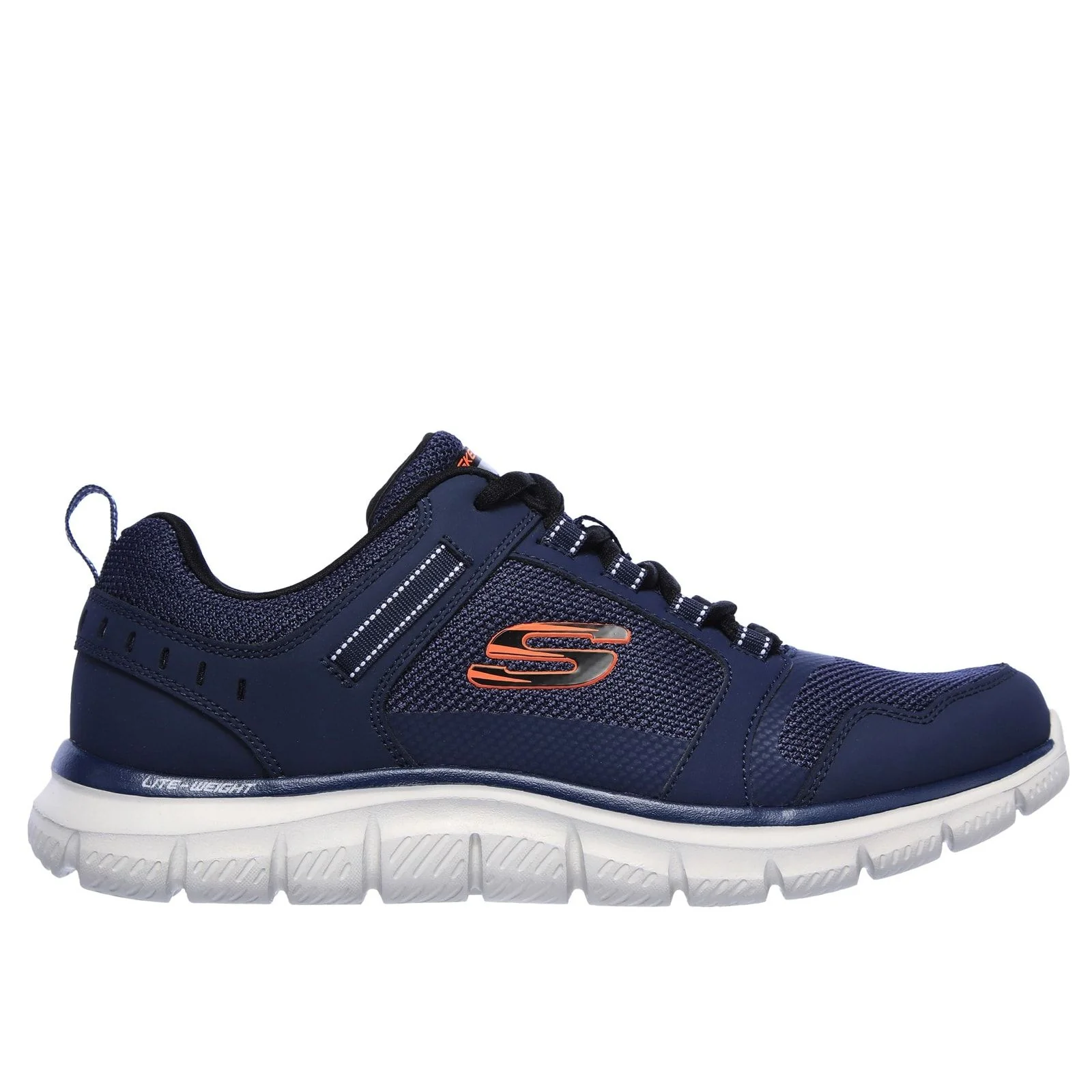 Skechers Mens Track Knockhill Shoes Navy/Orange