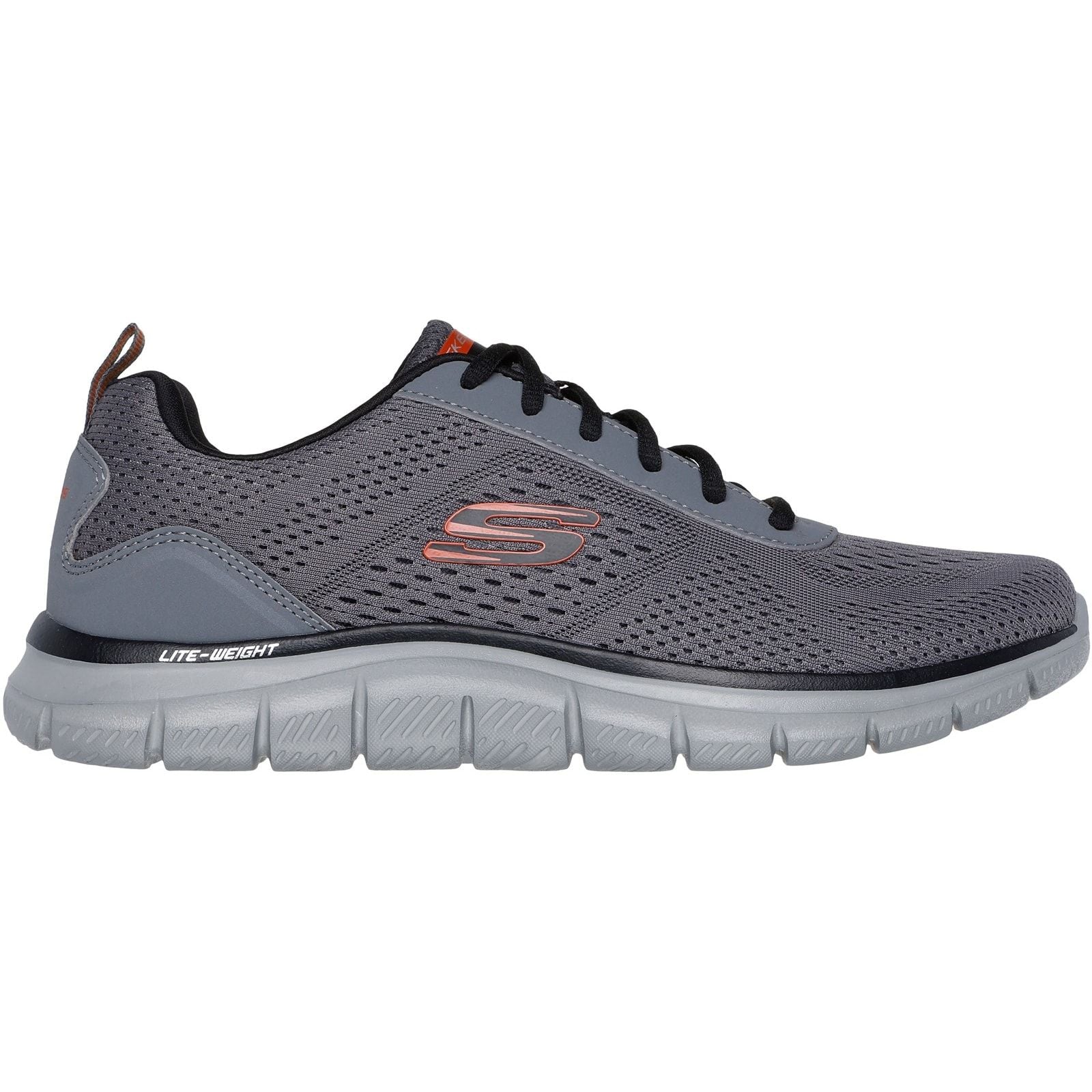 Skechers Mens Track Leshur Shoes Charcoal/Orange